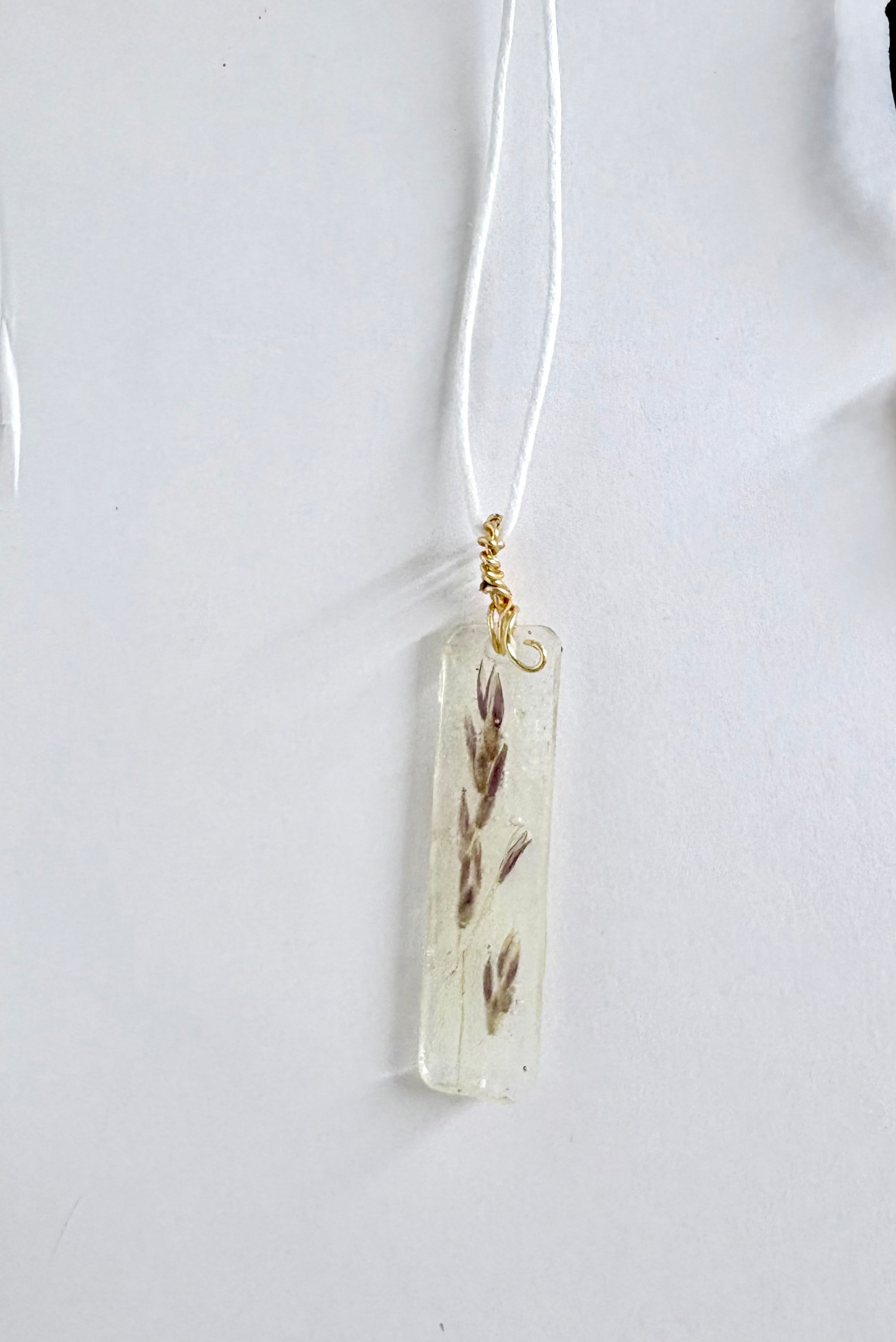 Minimal Botanical Necklace | Soft Cream Resin Pendant | Nature Inspired Jewelry