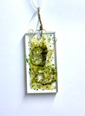 Okra Resin Necklace | Botanical Statement Pendant | Nature Inspired Jewelry