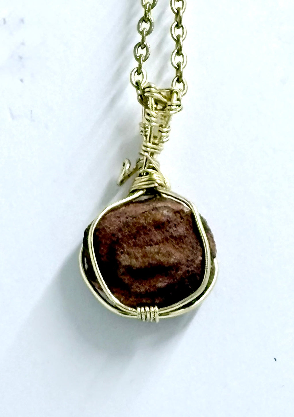 Rose Rock | Gold Wire Wrapped Necklace | Oklahoma Inspired Jewelry