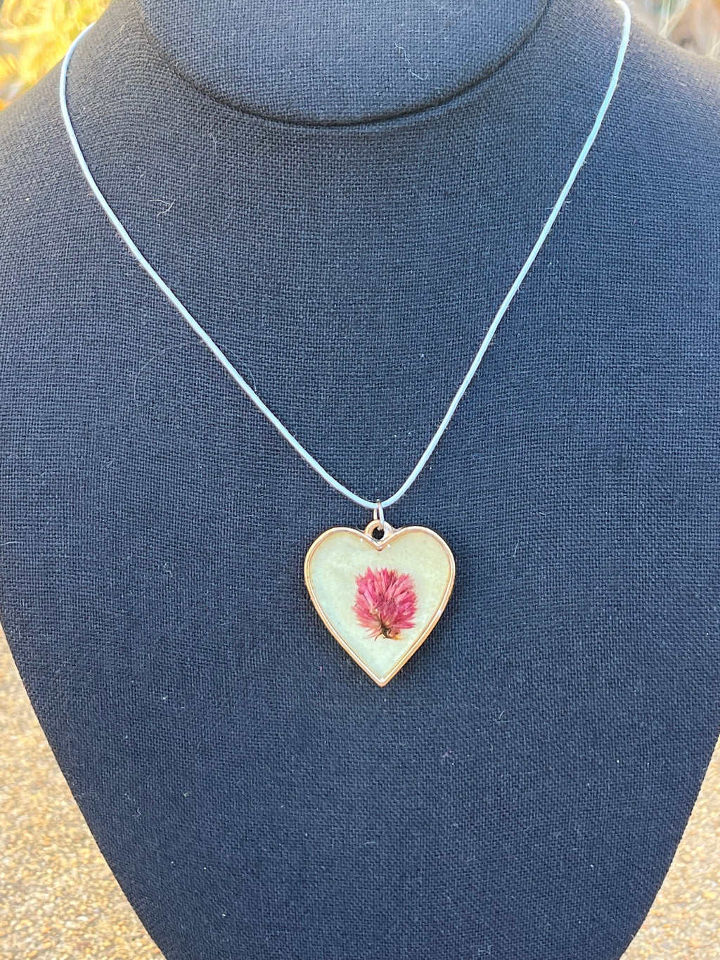 Pressed Flower Heart Necklace | Real Flower Resin Pendant | Romantic Nature Jewelry