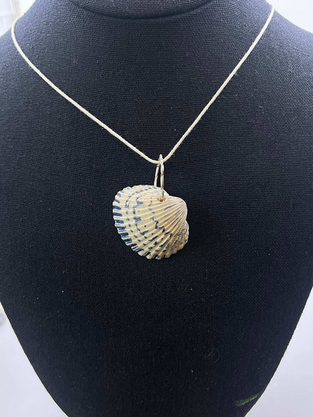 Hand Drawn Shell Pendant Necklace | Indigo Blue Coastal Jewelry