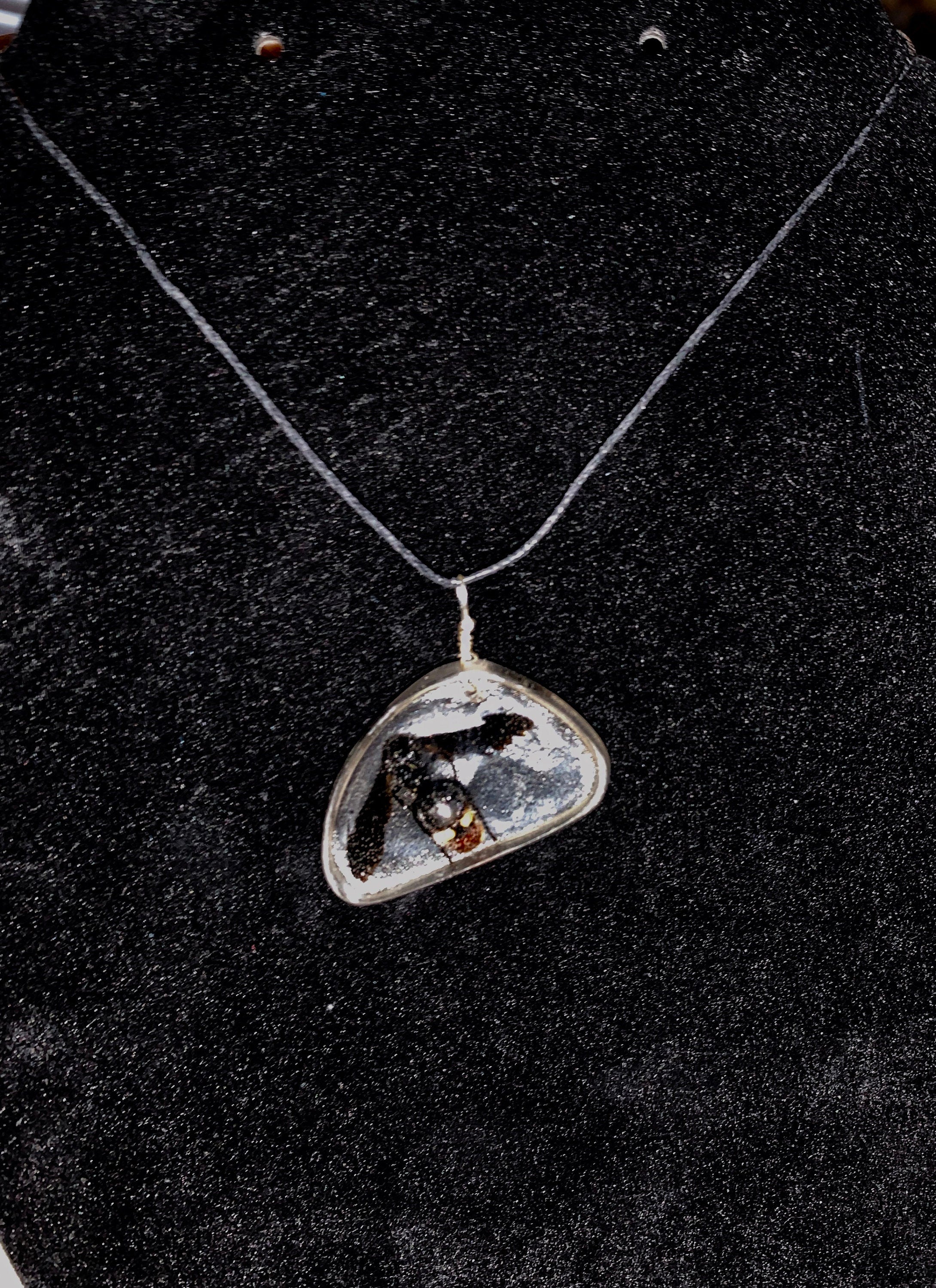 Bee in Resin Pendant Necklace, Nature Inspired Jewelry, Blue Winged Wasp in Resin Pendant, Gift for Bee Lover, Beekeeper