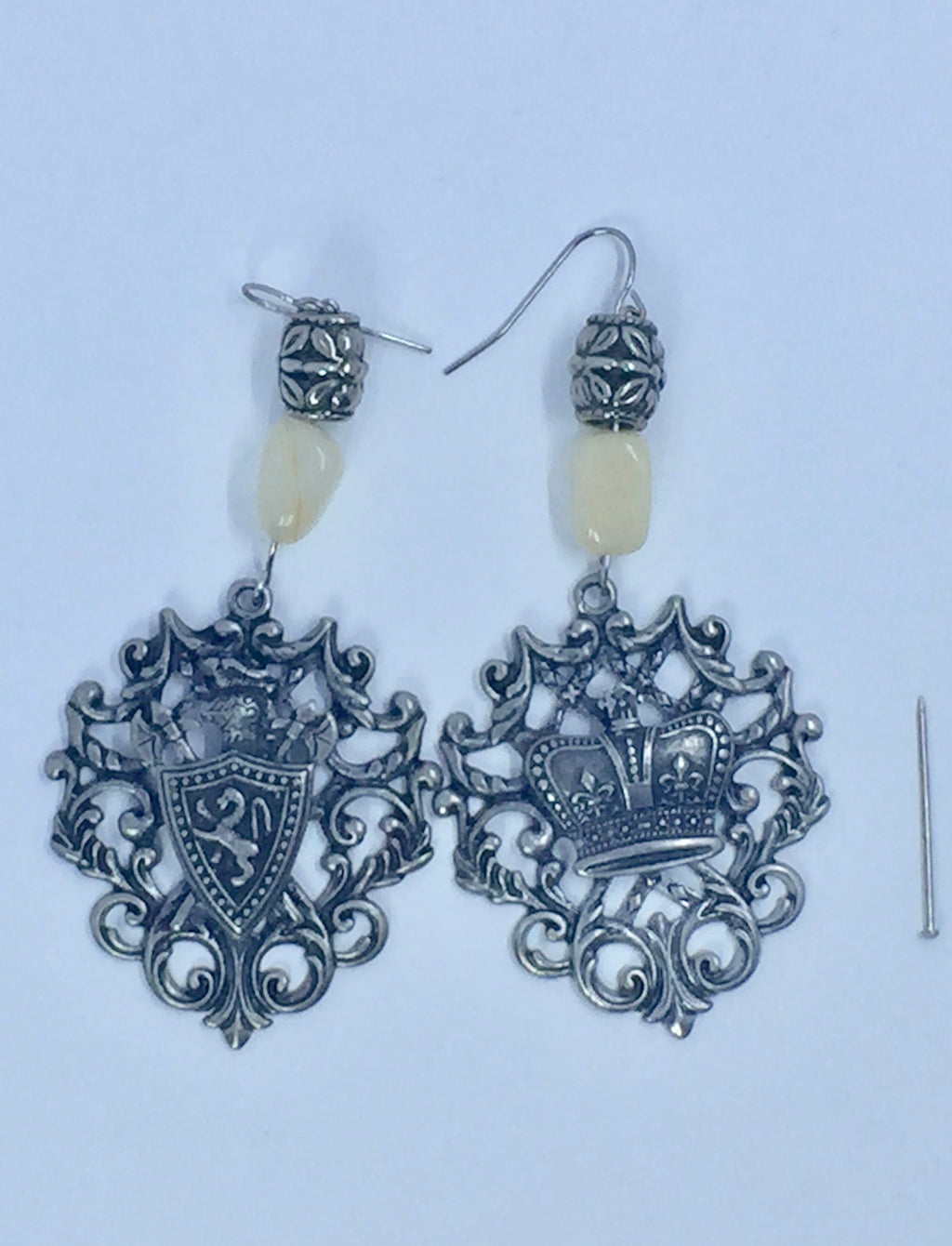 Coat of Arms Earrings, Handmade Dangle Earrings, Asymmetrical Earrings