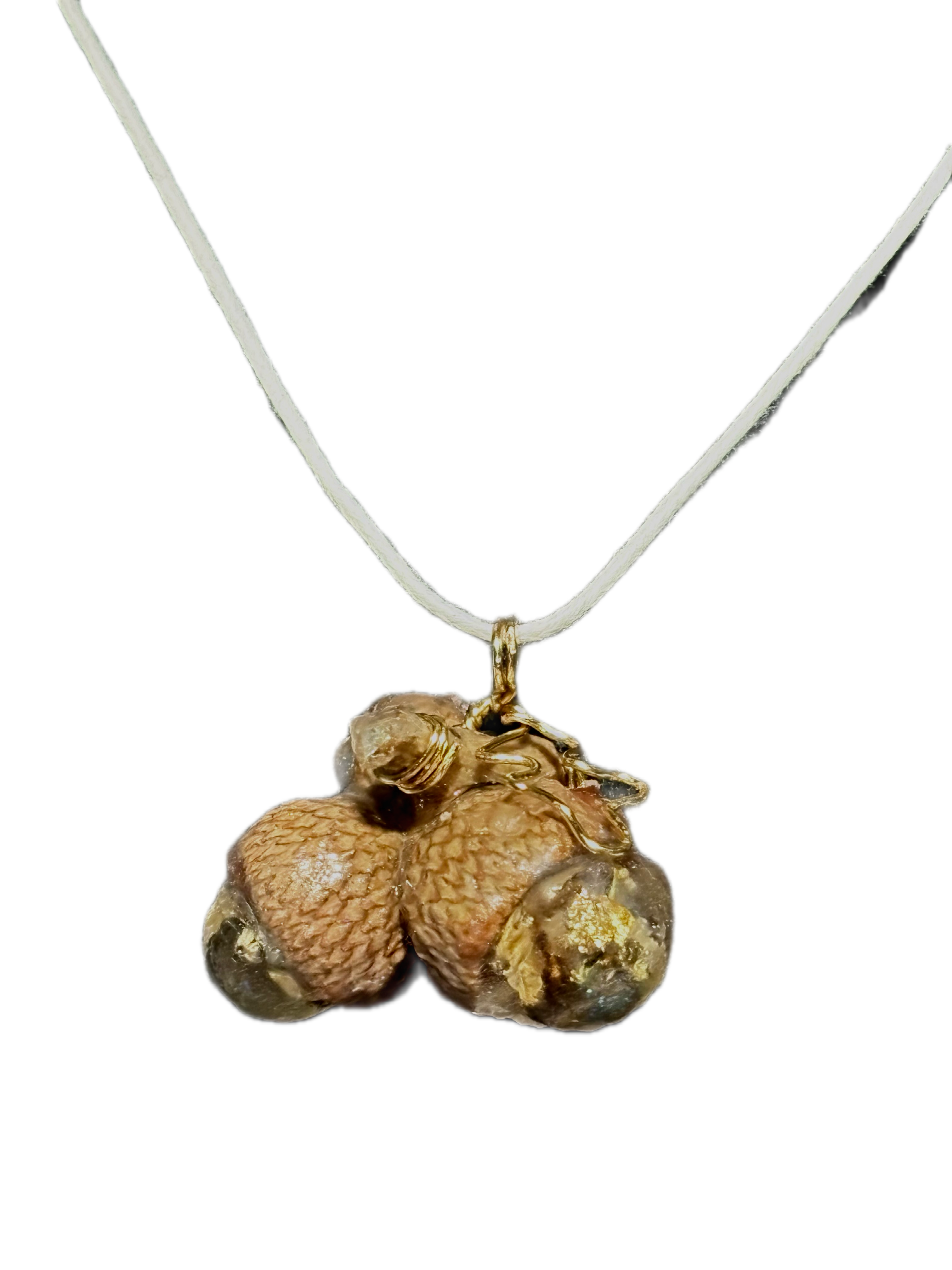 Acorn Trio Necklace | Woodland Acorn in Resin Necklace