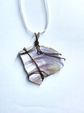 Iridescent Shell Necklace | Ocean Inspired Statement Pendant | One of a Kind Jewelry
