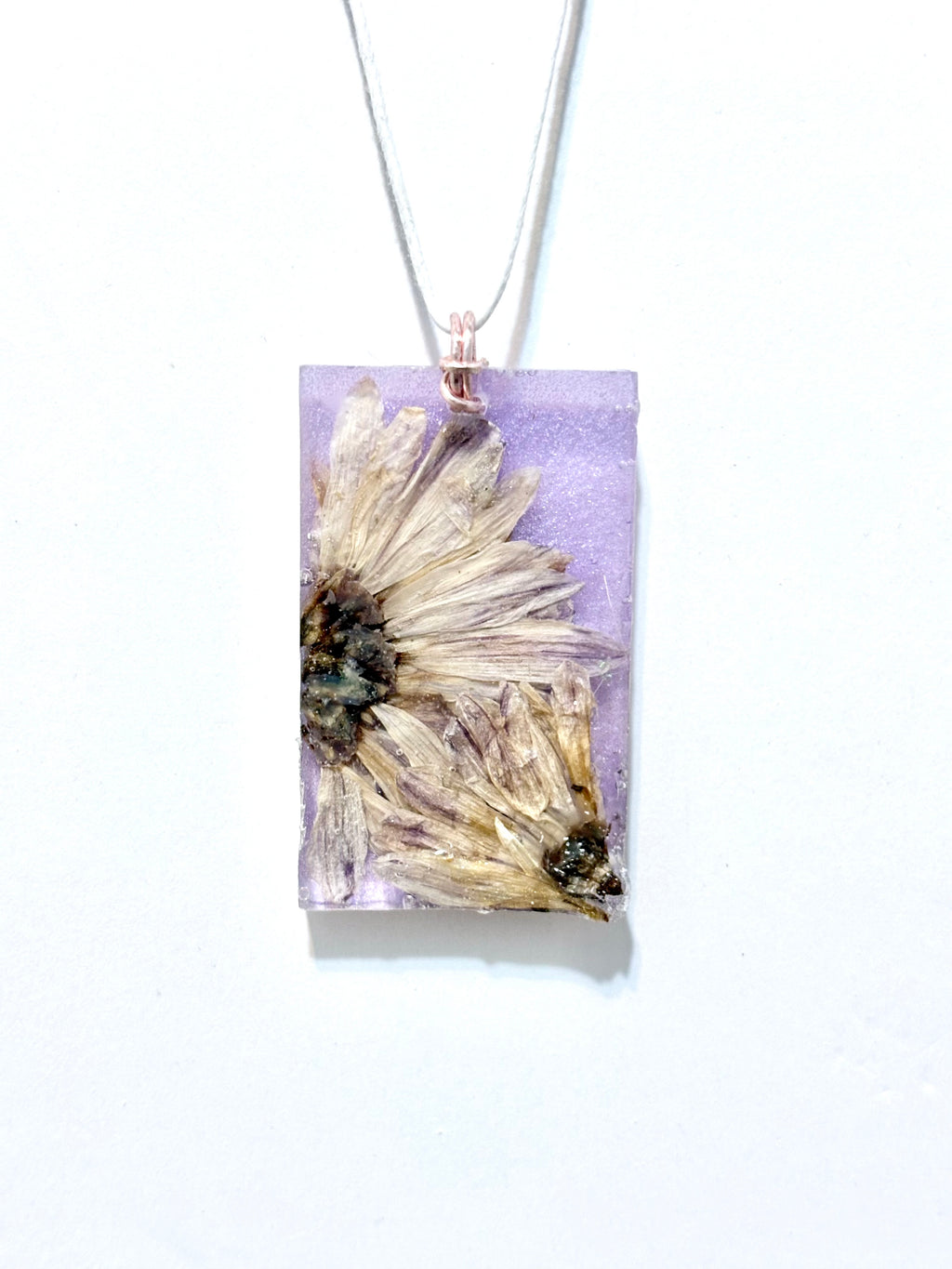 Pressed Flower Necklace in Purple | Lavender Echo