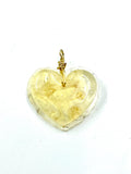White Heart Pendant, Baby Breath in Resin Jewelry, Matching Sets