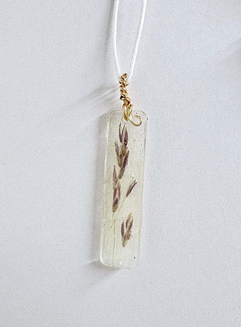 Minimal Botanical Necklace | Soft Cream Resin Pendant | Nature Inspired Jewelry