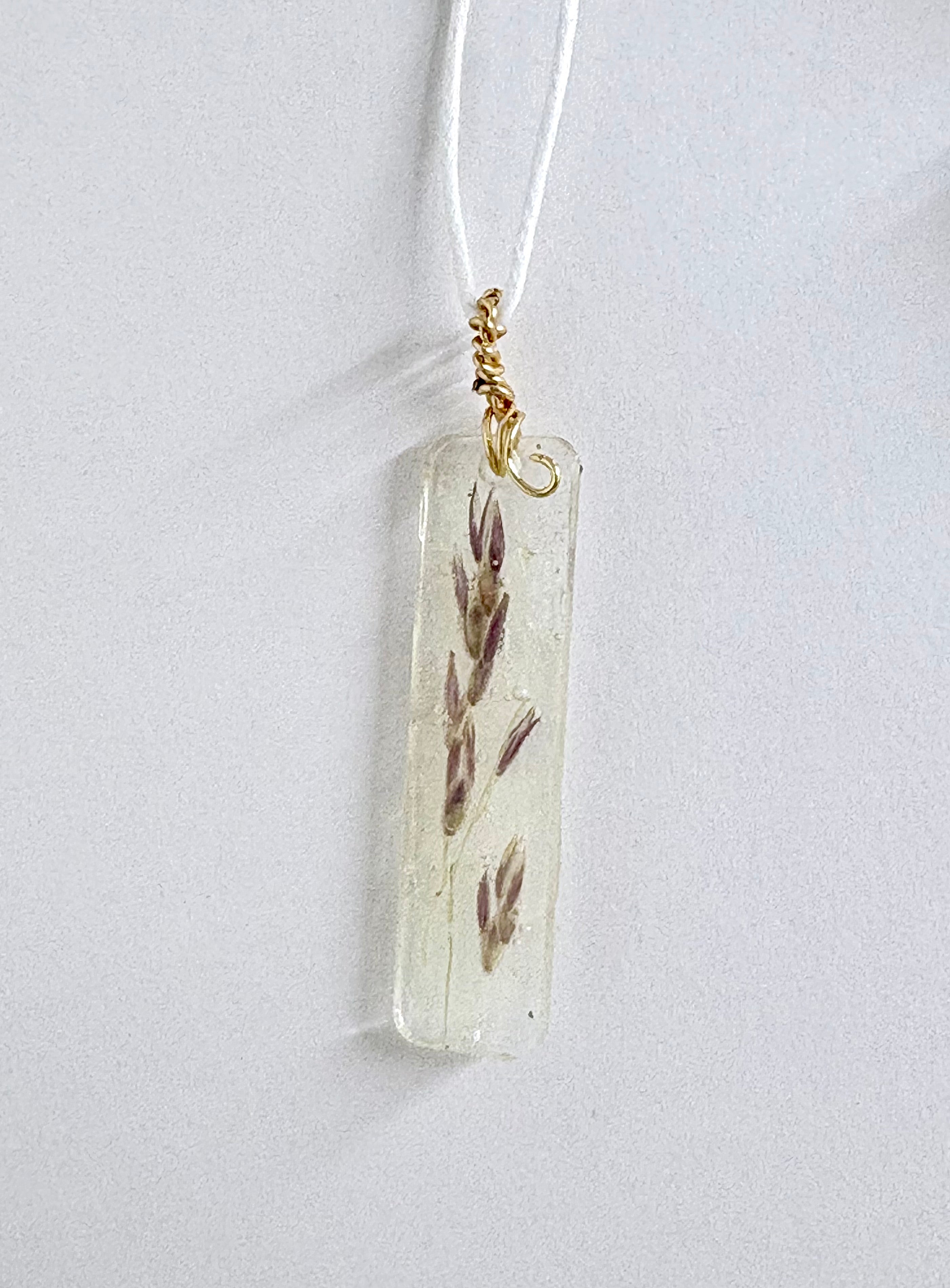 Minimal Botanical Necklace | Soft Cream Resin Pendant | Nature Inspired Jewelry
