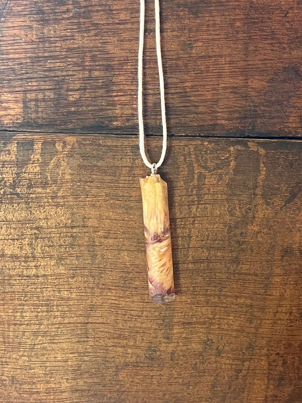 Pressed Petal Resin Necklace | Yellow & Maroon Floral Pendant
