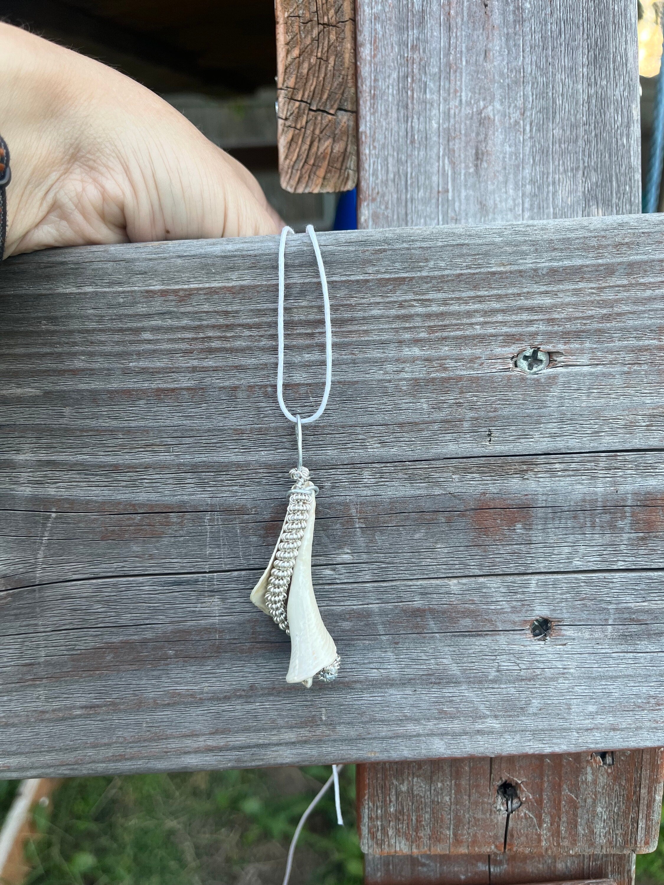 Wire Wrapped White Shell Fragment Pendant, Ocean Inspired Jewelry, Gift for Beach Lover, Statement Necklace, Authentic Shells