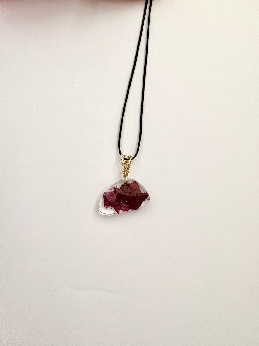 Rose Petal Resin Necklace | Pressed Flower Jewelry | Nature-Inspired Pendant