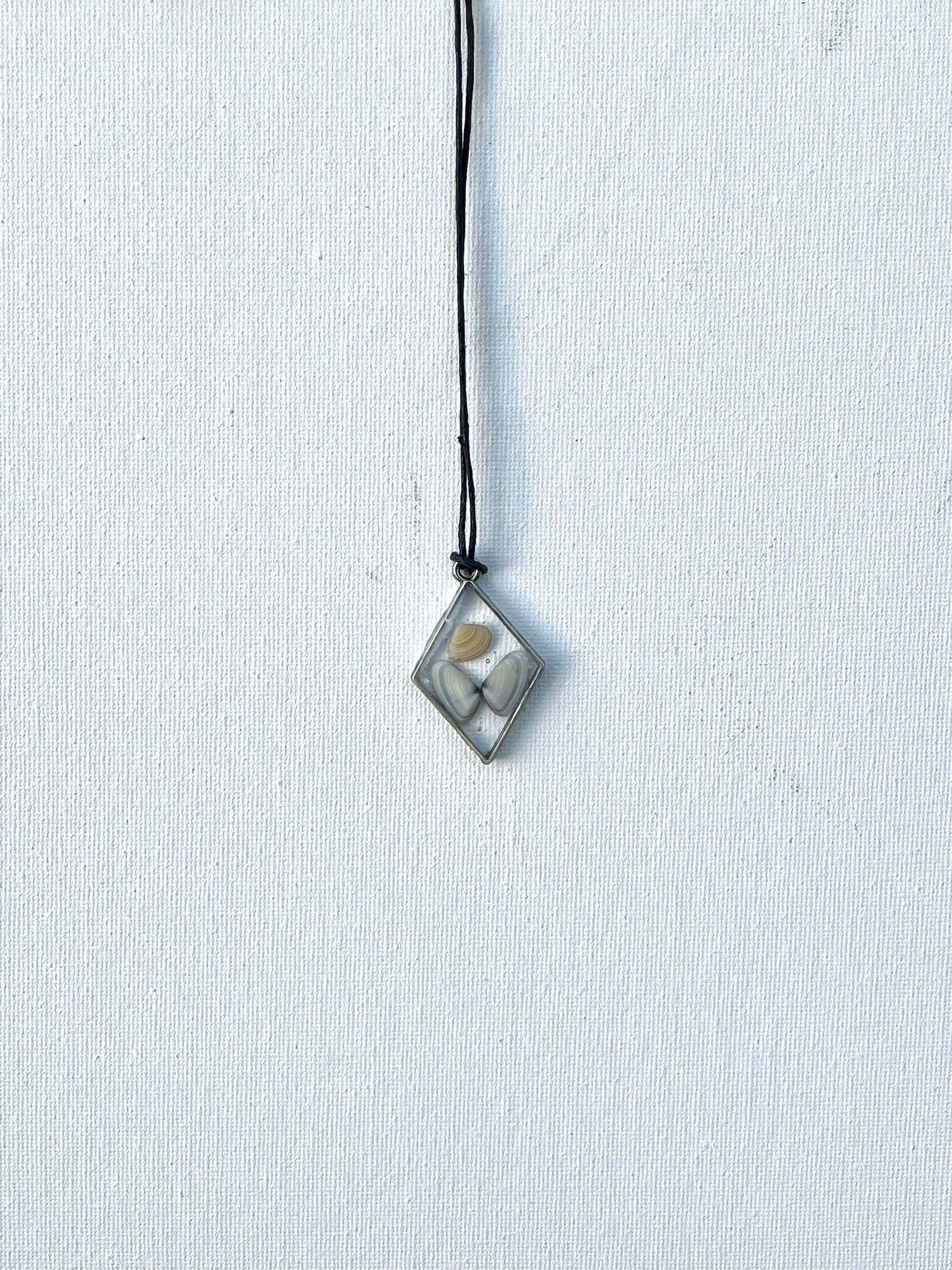 Oyster Shells in Resin Pendant | Butterfly Seashell Necklace