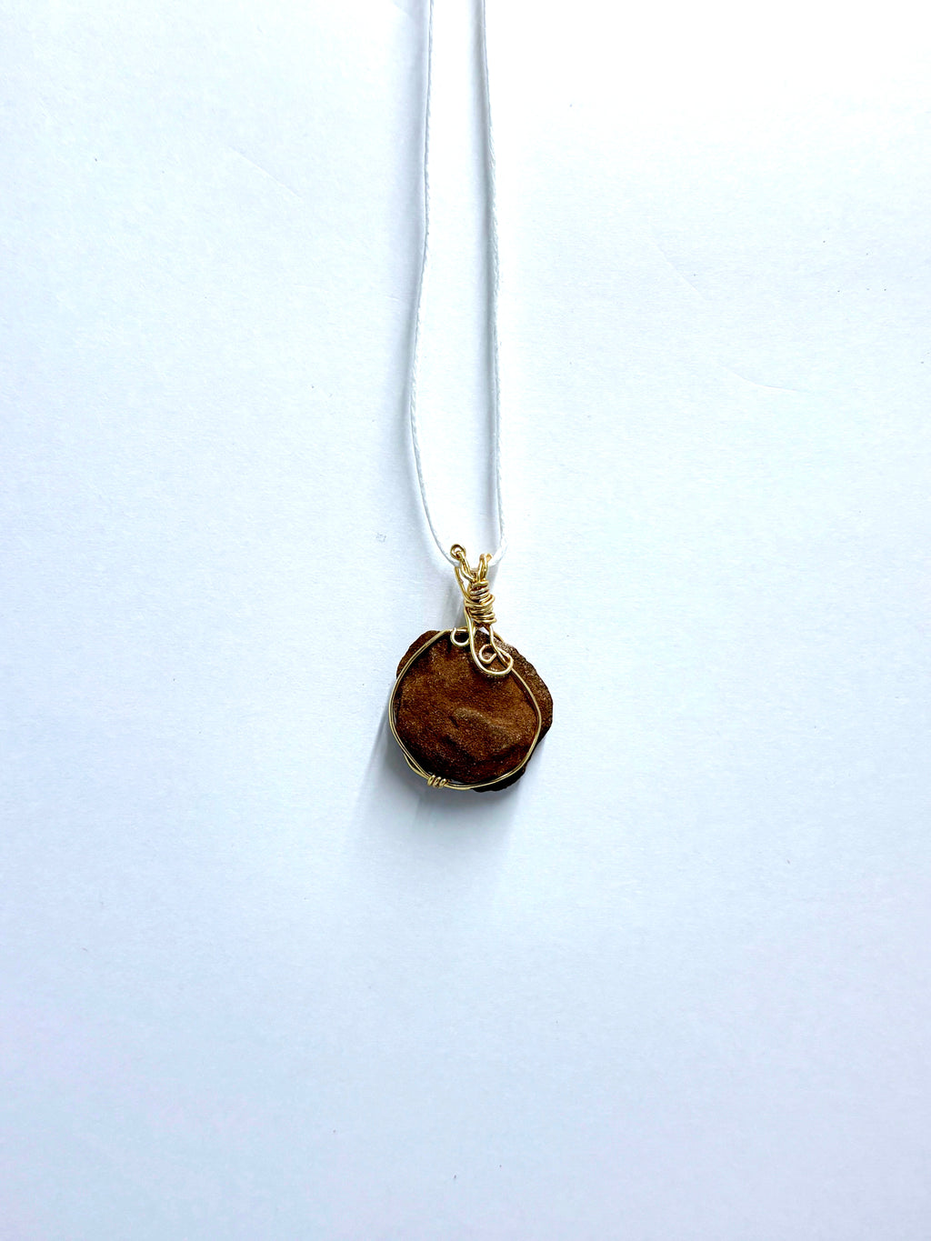 Rose Rock | Minimal Wire Wrapped Necklace | Natural Stone Jewelry