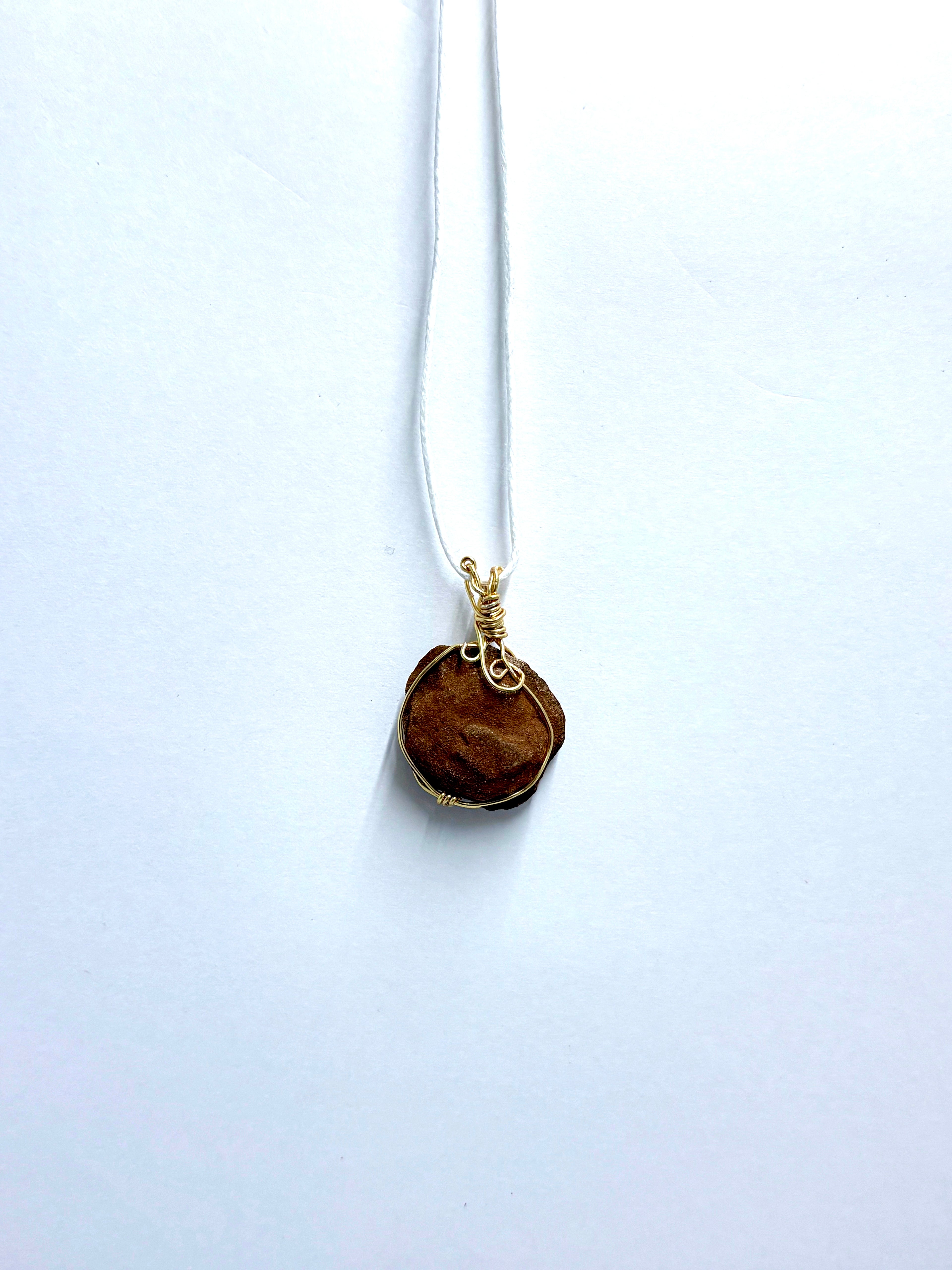 Rose Rock | Minimal Wire Wrapped Necklace | Natural Stone Jewelry