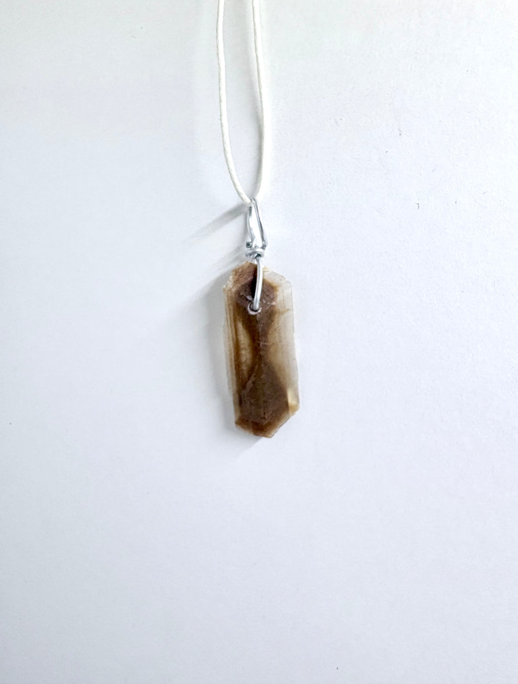 Hourglass Selenite | Wire Wrapped Crystal Necklace | Raw Natural Stone