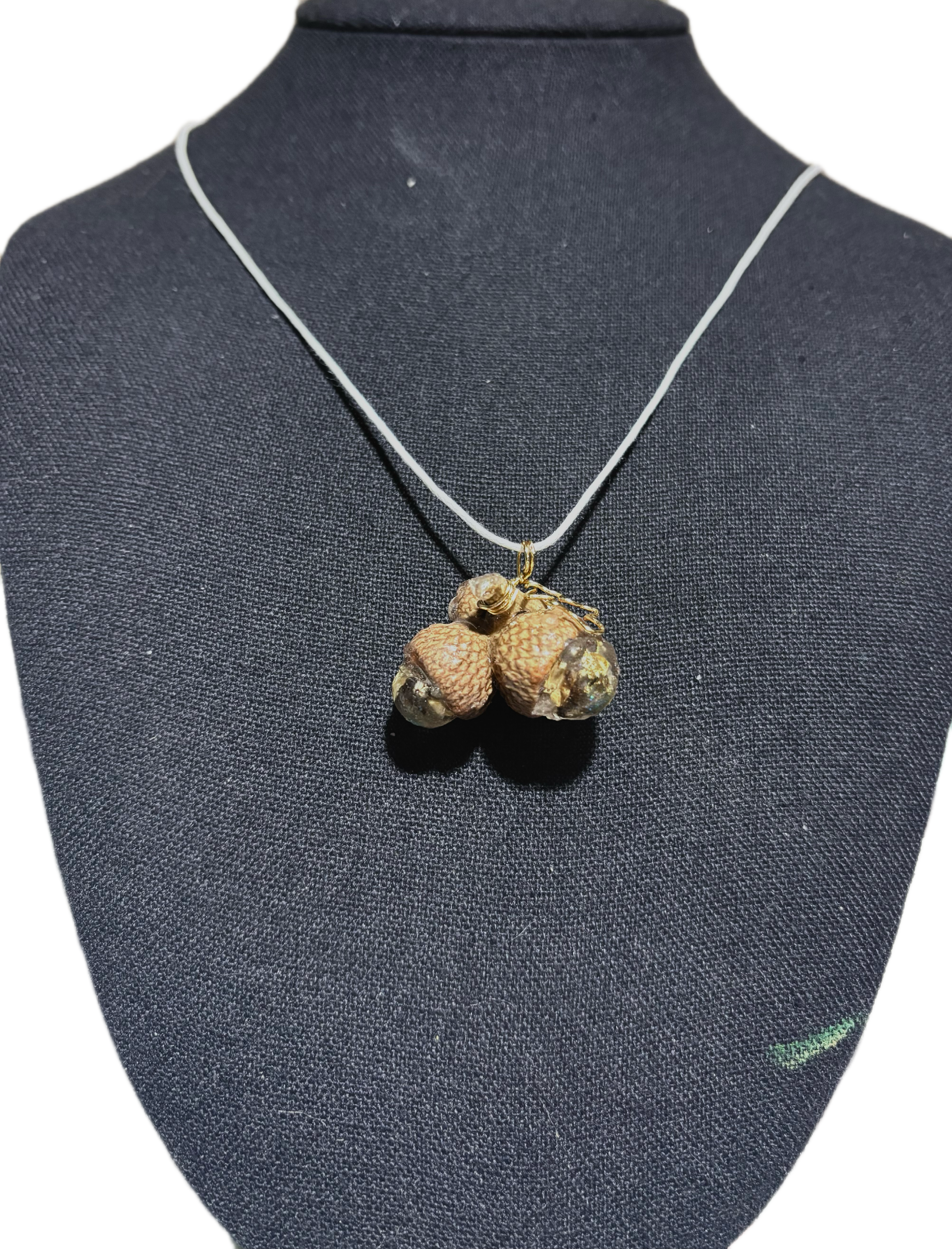 Acorn Trio Necklace | Woodland Acorn in Resin Necklace