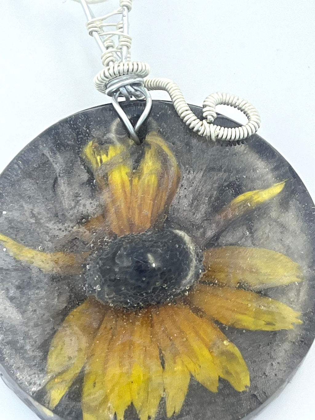 Black Eyed Susan Resin Pendant | Real Flower Necklace | Botanical Jewelry | One of a Kind Nature Pendant