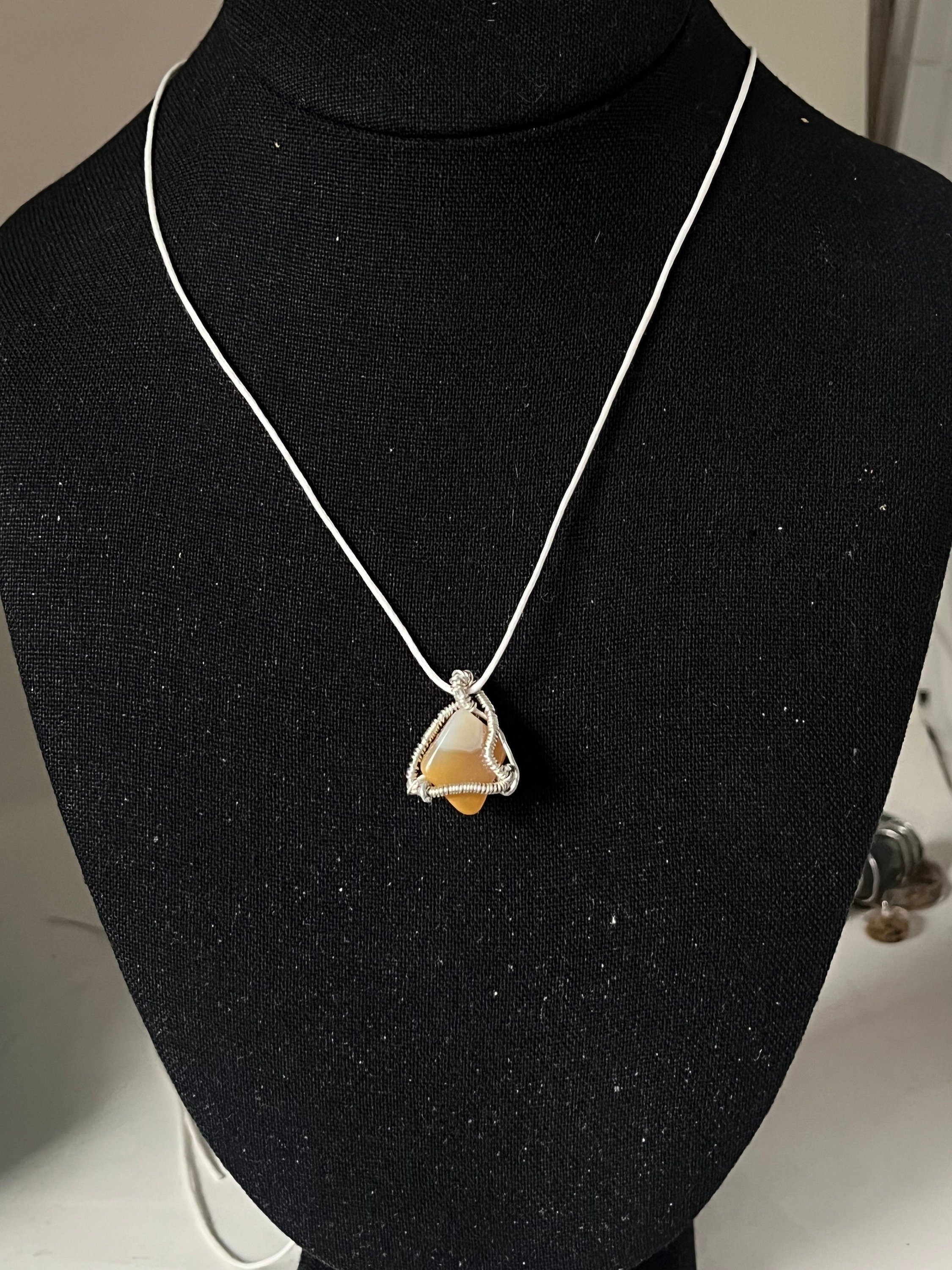 Petite Stone Wire Wrapped Pendants, Wire Wrapped Stone Necklace, Reversible Small Wire Wrapped Jewelry, One of a Kind Natural Jewelry