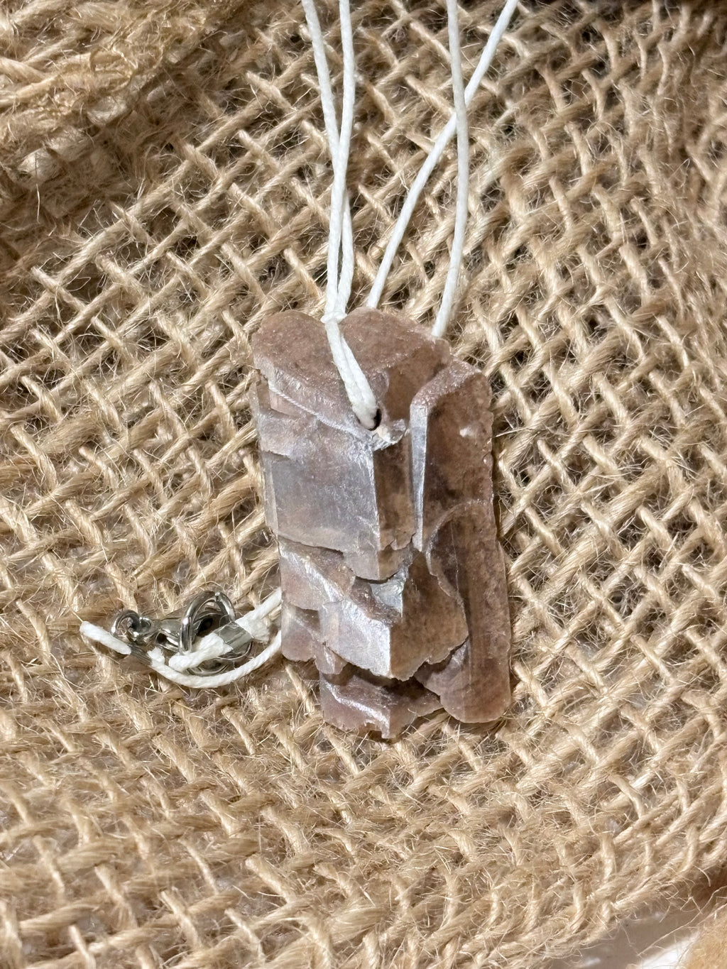 Double Hourglass Selenite | Raw Crystal Necklace | One of a Kind Stone