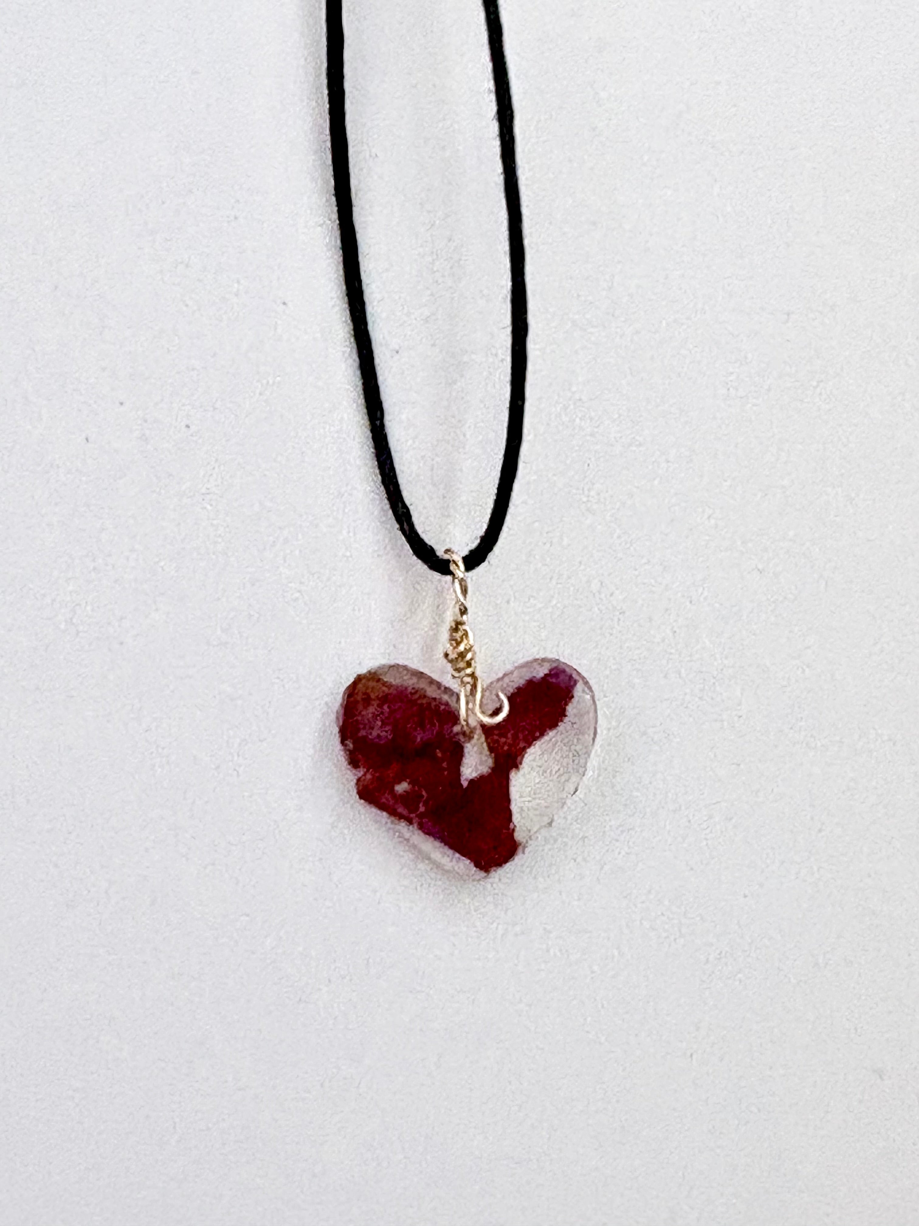 Rose Petal Heart Necklace | Real Flower Jewelry | Romantic Nature Pendant