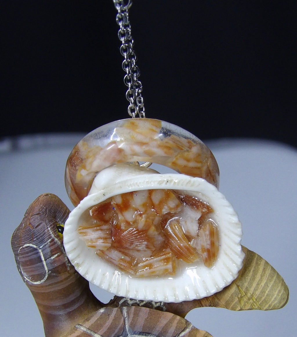 Seashell and Resin Pendant | Seashell Jewelry
