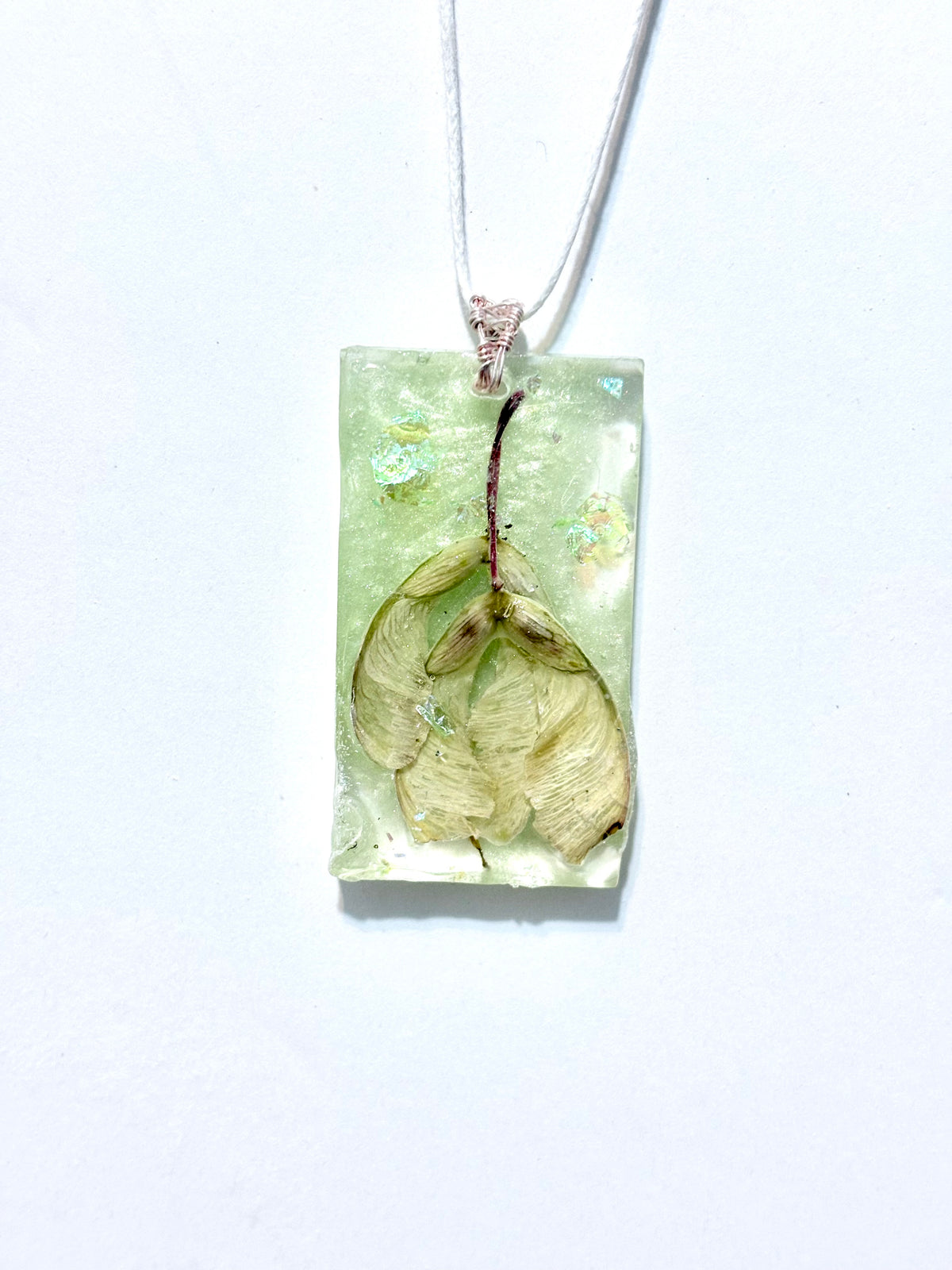 Green Maple Seed Necklace | Spring Drift