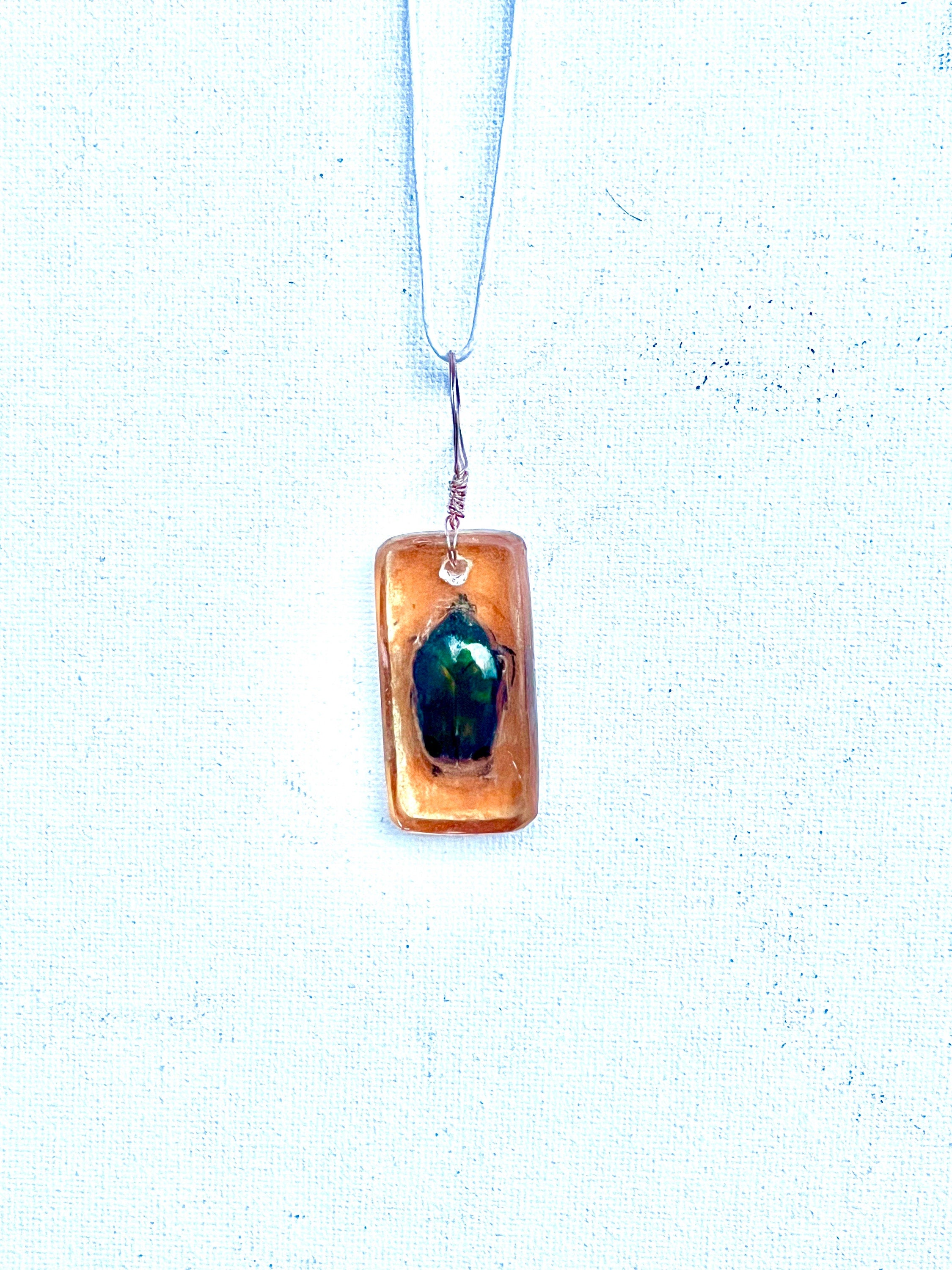 Beetle Necklace | Green Jewel Beetle Pendant andcrafted Resin Jewelry with Natural Beauty