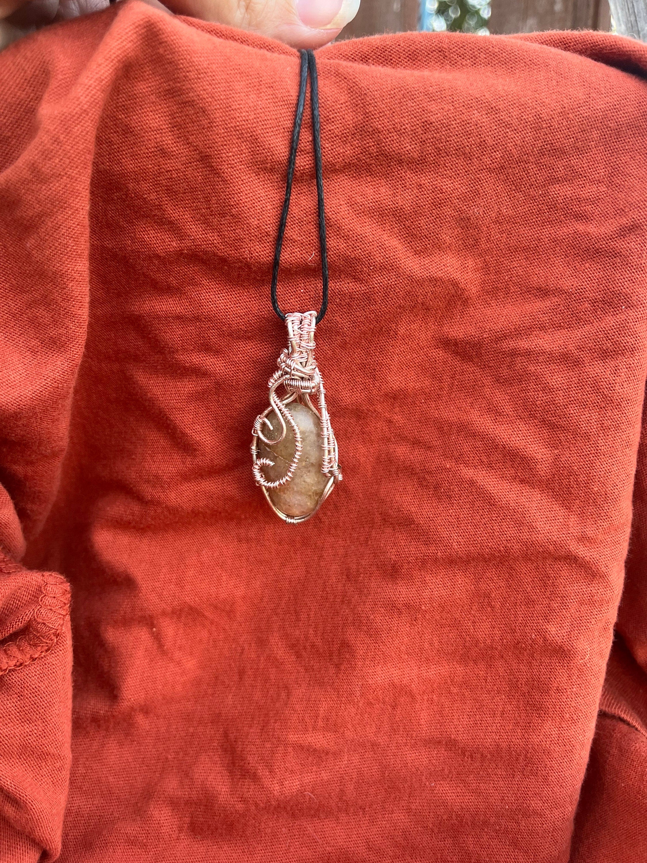 Tumbled Stone Wire Wrapped Pendants, Wire Wrapped Stone Necklace, Statement Piece Jewelry, Natural Jewelry