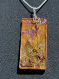 Purple Wildflower Botanical Pendant | Rectangle Resin Necklace