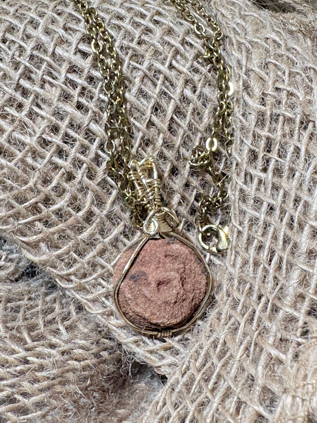 Rose Rock | Gold Wire Wrapped Necklace | Oklahoma Inspired Jewelry