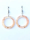 Peach & Purple Thistle Flower Hoop Earrings | Real Thistle Florets in Resin