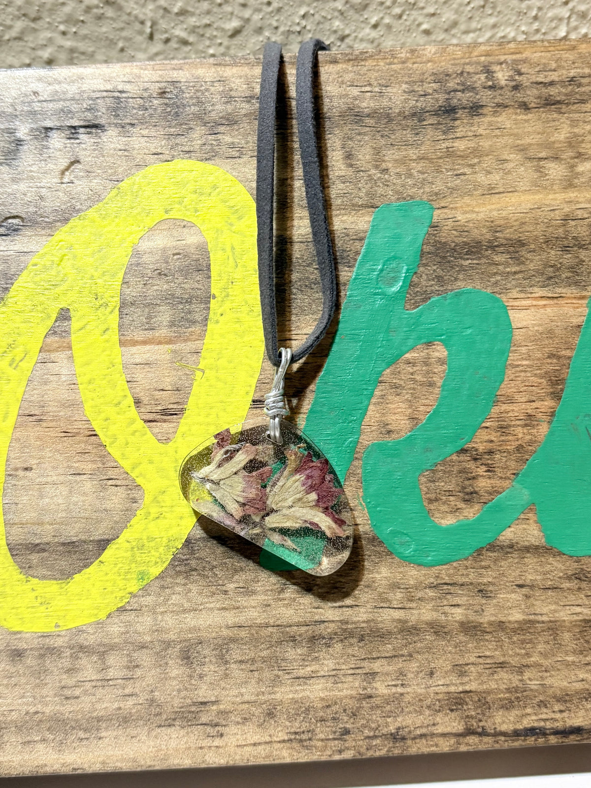 Indian Paintbrush Resin Necklace | Organic Shape Pendant | Nature Jewelry
