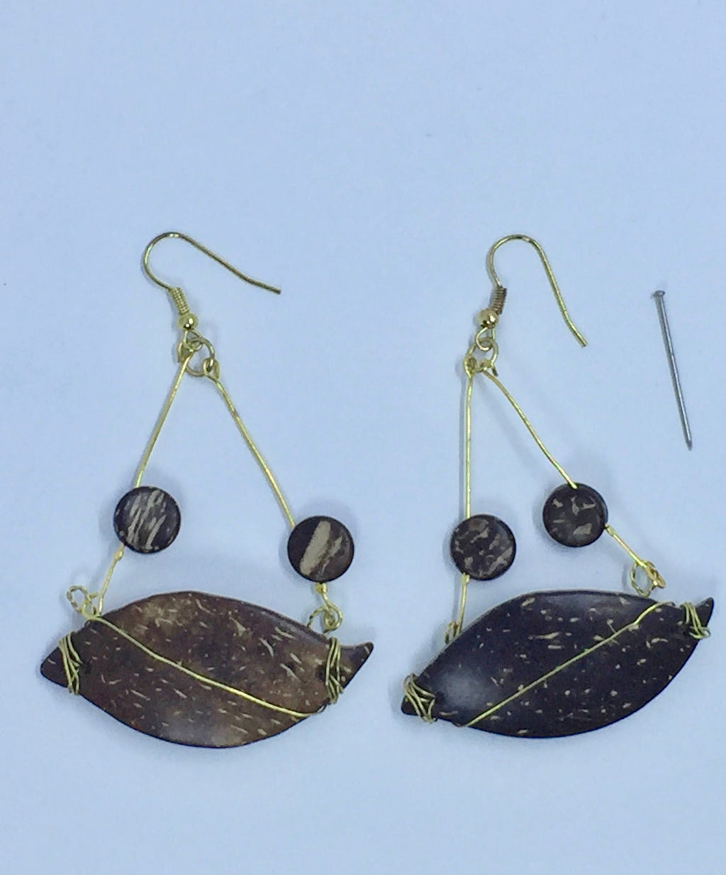 Wooden Dangle Earrings | Wire Wrapped Drops