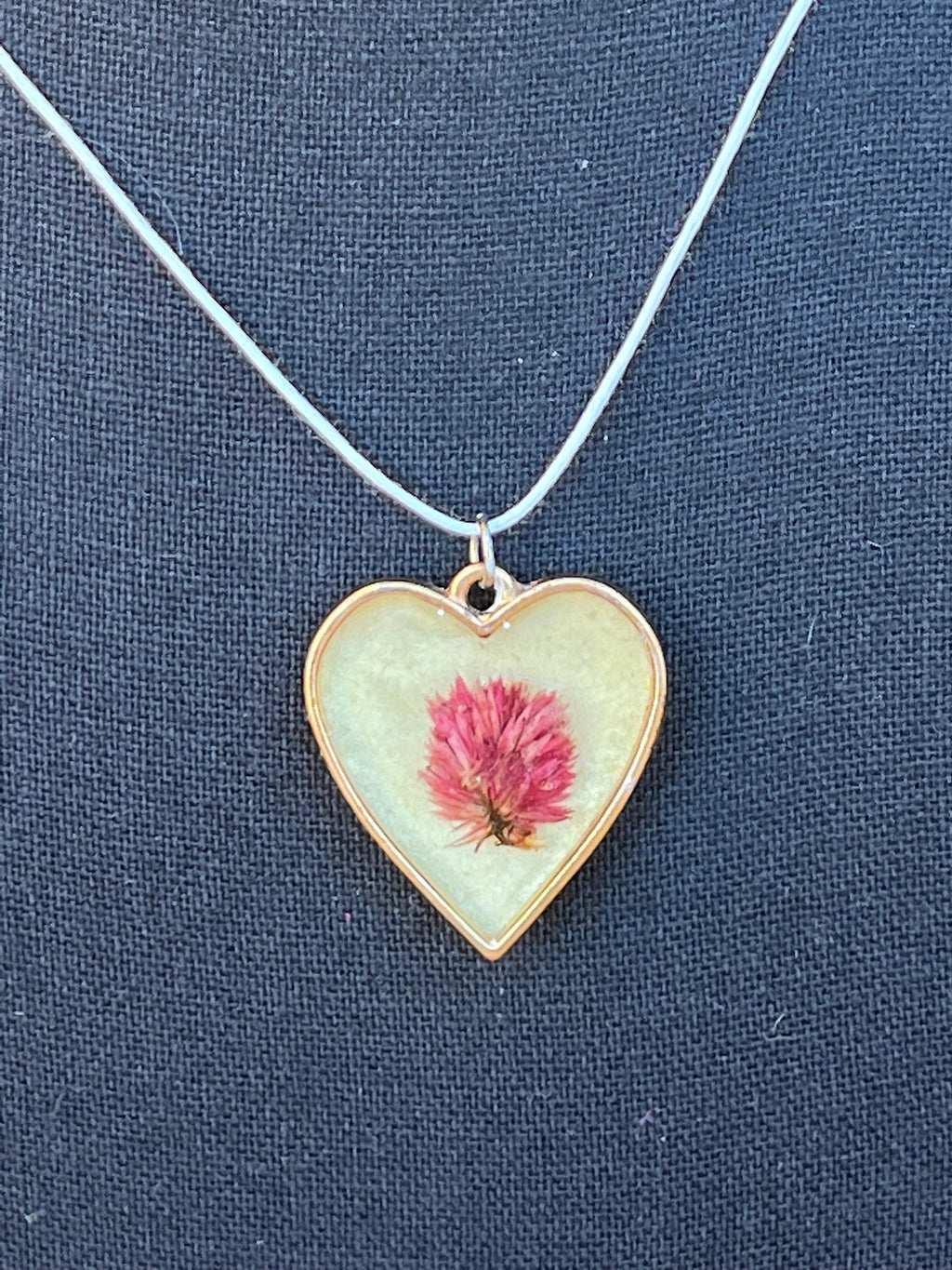 Pressed Flower Heart Necklace | Real Flower Resin Pendant | Romantic Nature Jewelry