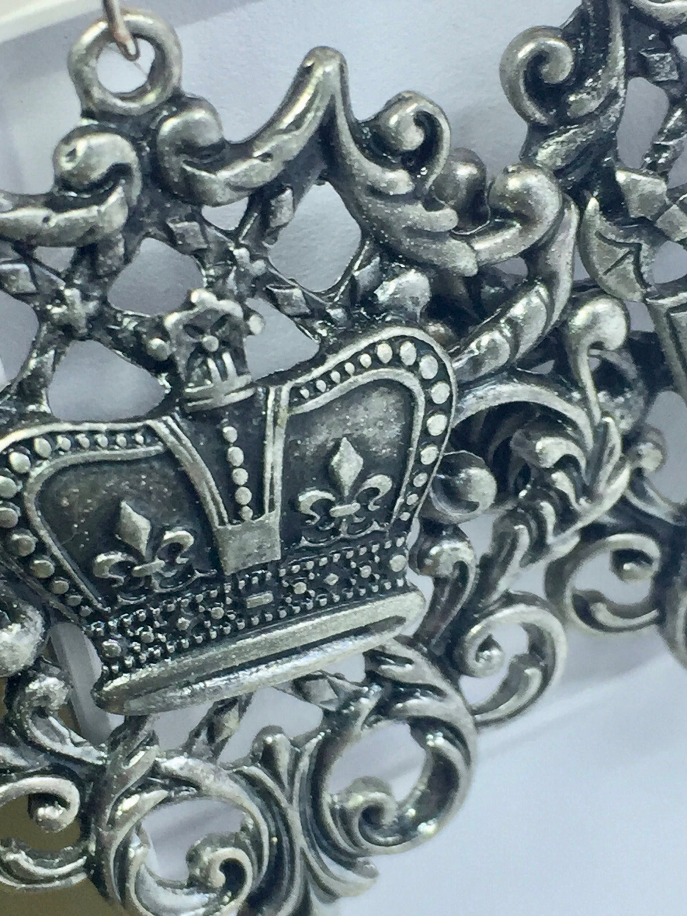 Coat of Arms Earrings, Handmade Dangle Earrings, Asymmetrical Earrings