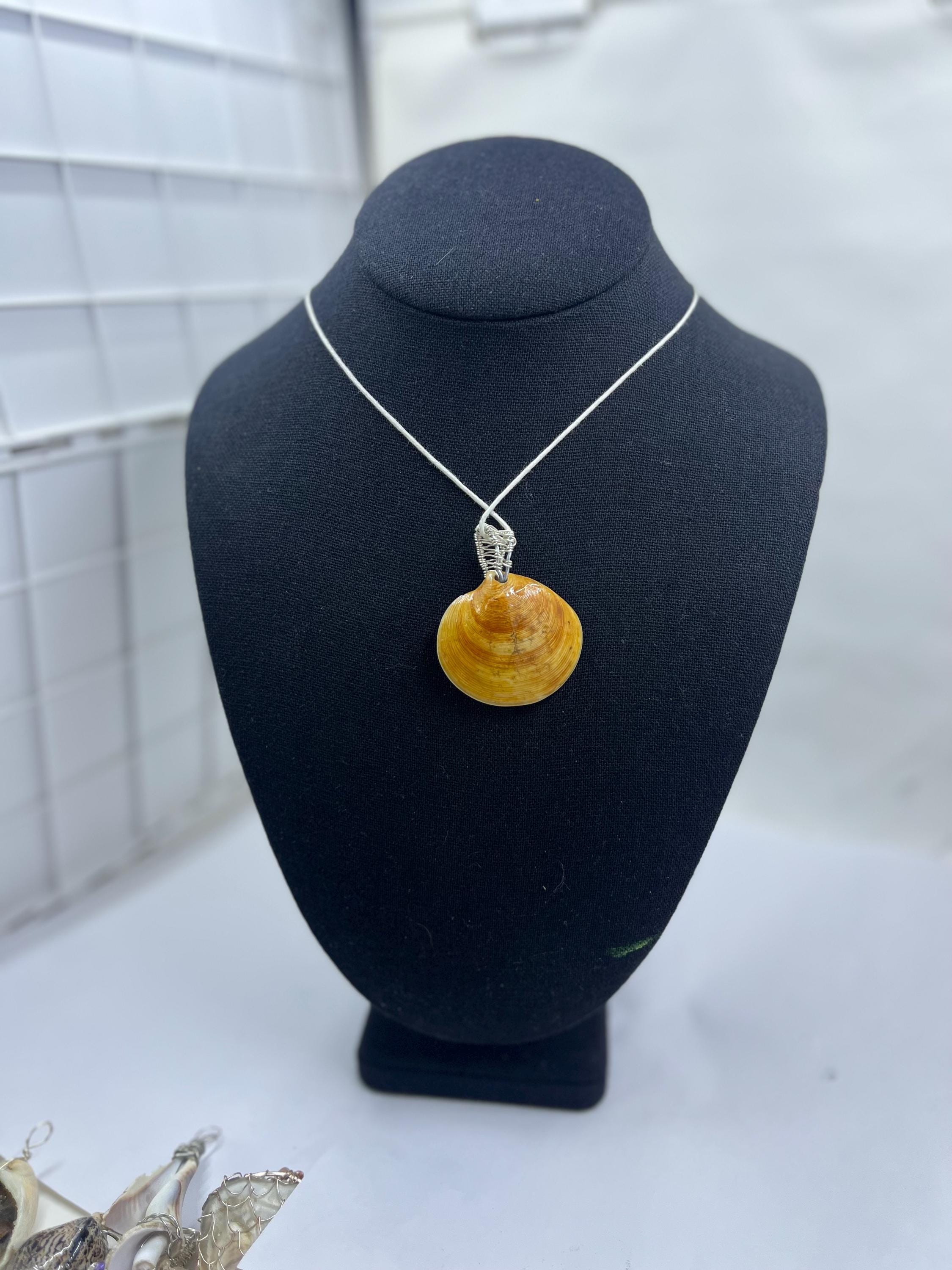 Orange Shell Pendant Necklace | Reversible Coastal Jewelry