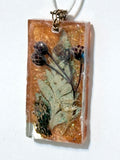 Fern & Moss Resin Necklace | Bronze Thicket