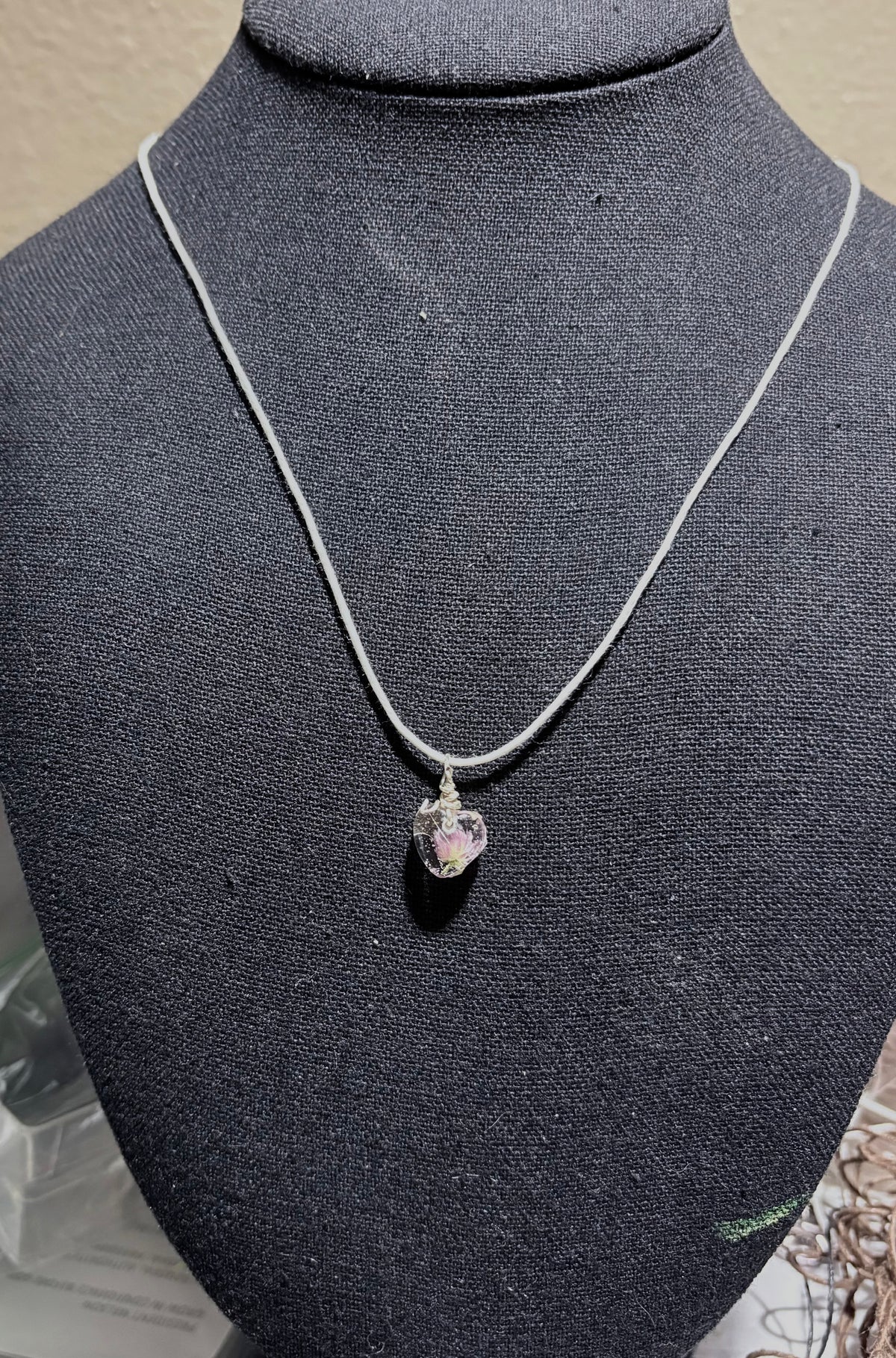 Wildflower Heart Necklace | Blossom in tiny Resin Heart Pendant