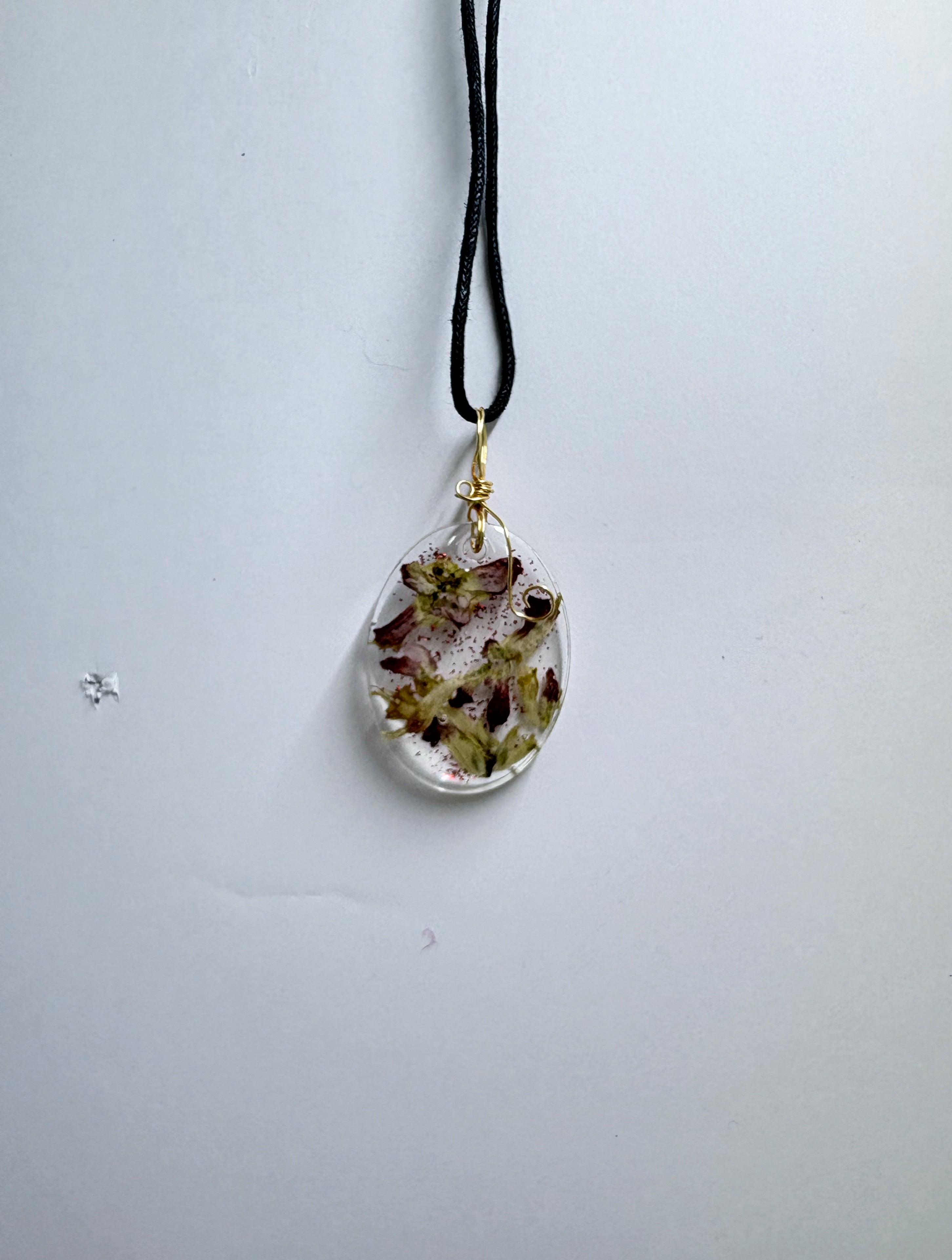 Indian Paintbrush Oval Pendant | Botanical Resin Necklace | Oklahoma Jewelry