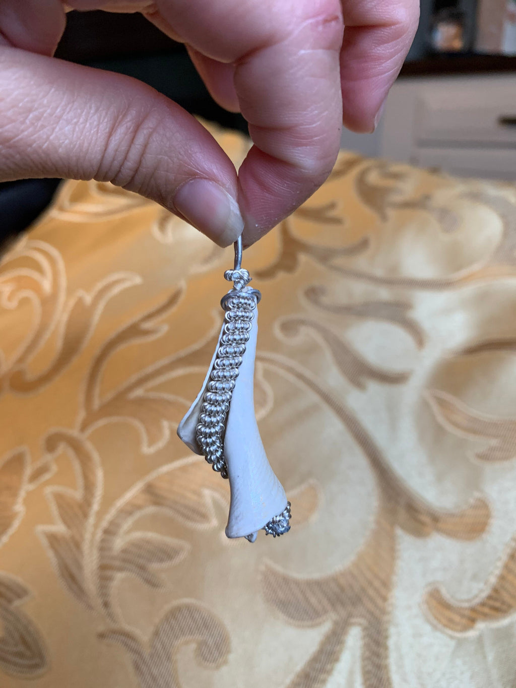 Wire Wrapped White Shell Fragment Pendant, Ocean Inspired Jewelry, Gift for Beach Lover, Statement Necklace, Authentic Shells