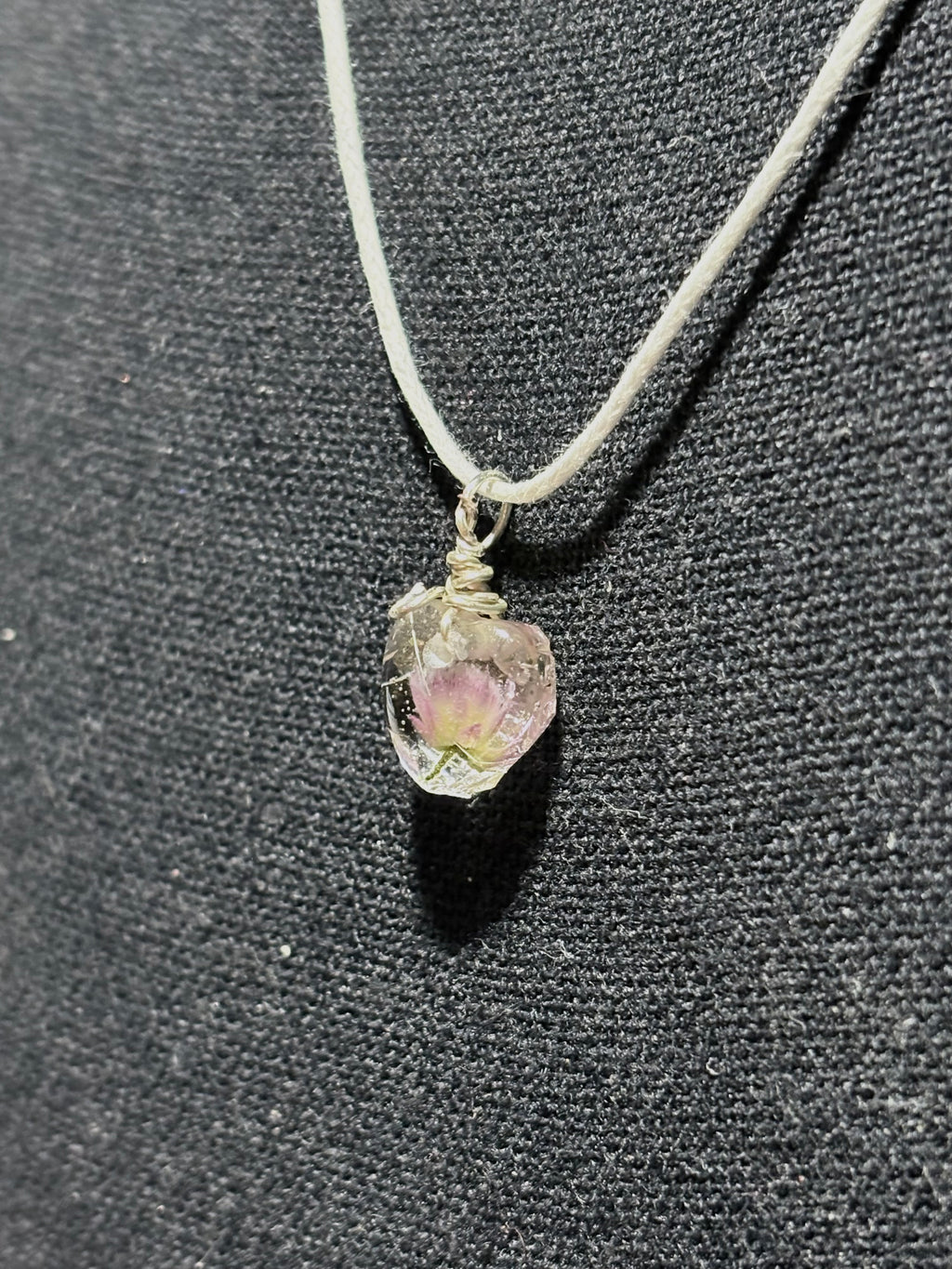 Wildflower Heart Necklace | Blossom in tiny Resin Heart Pendant