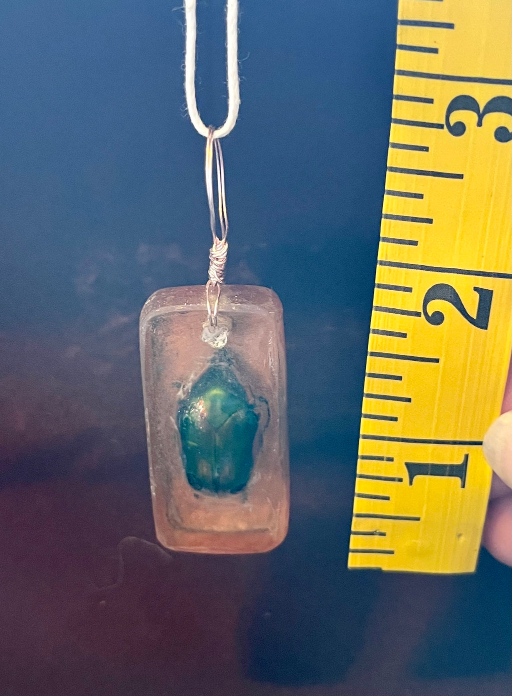 Beetle Necklace | Green Jewel Beetle Pendant andcrafted Resin Jewelry with Natural Beauty