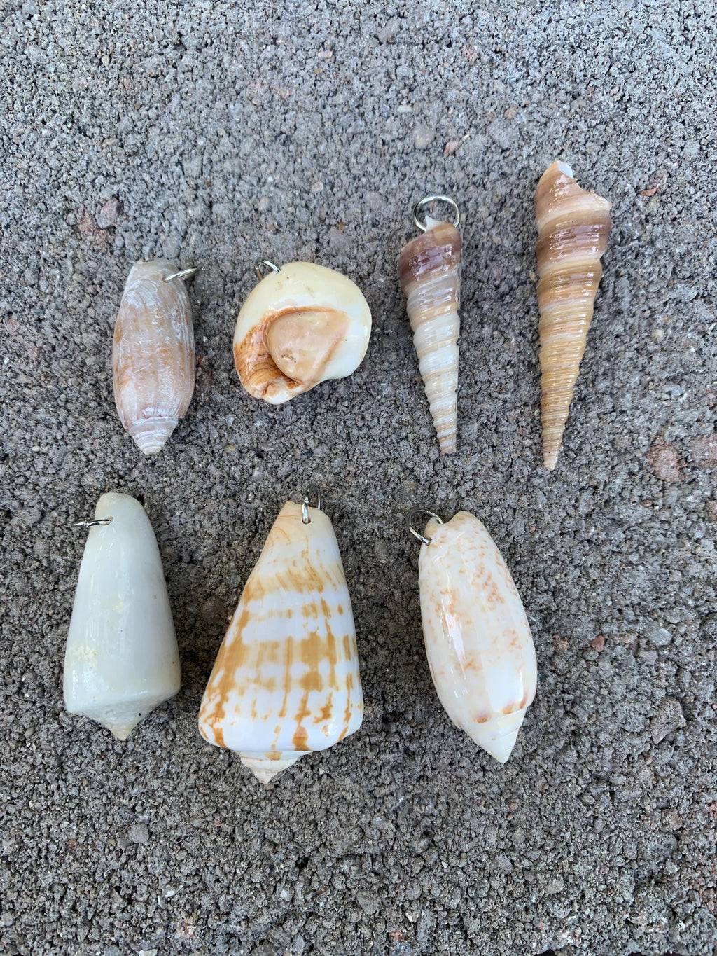 Alphabet Cone Shell Necklace | Orange and White Spotted Seashell Pendant