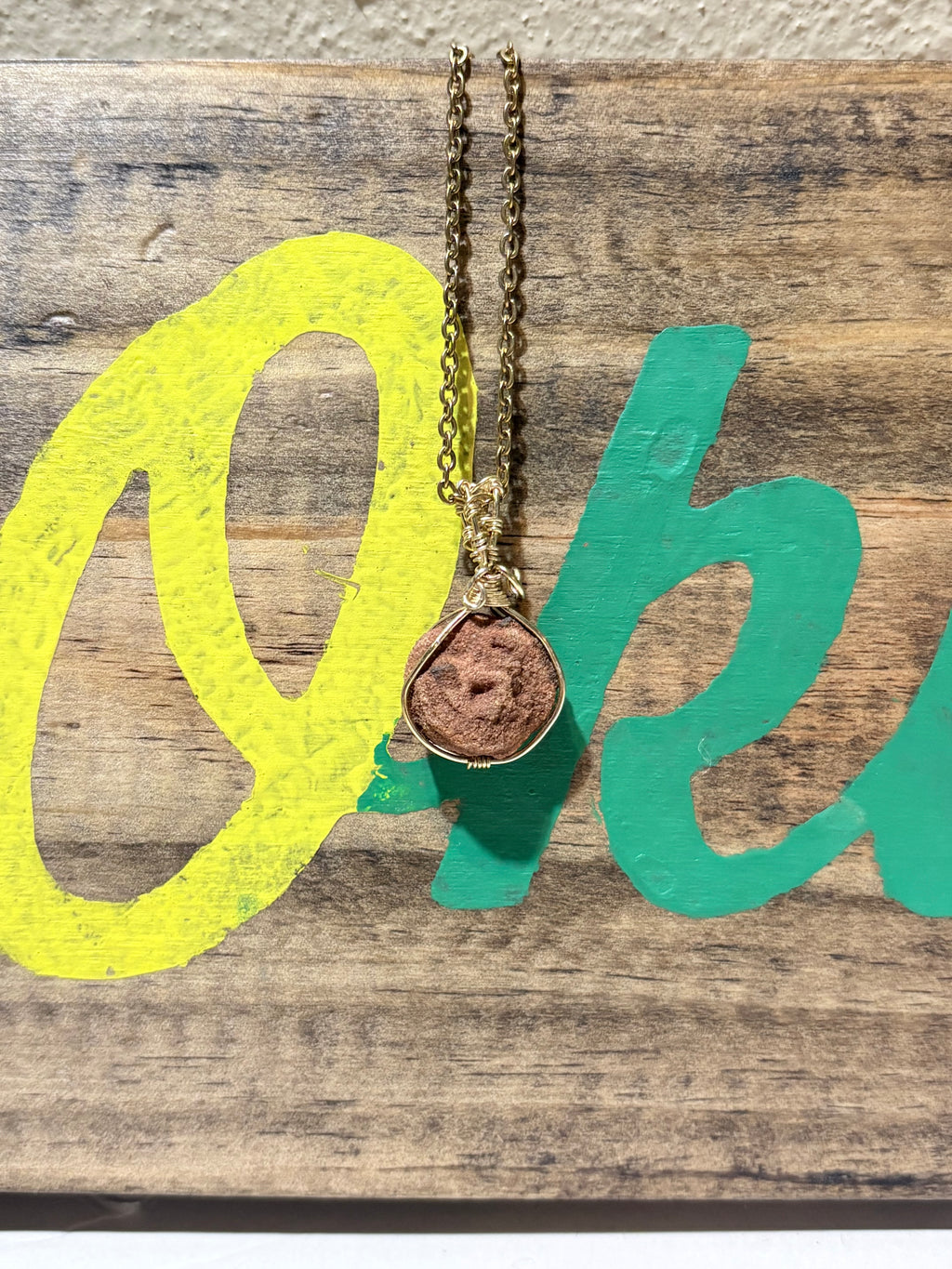 Rose Rock | Gold Wire Wrapped Necklace | Oklahoma Inspired Jewelry