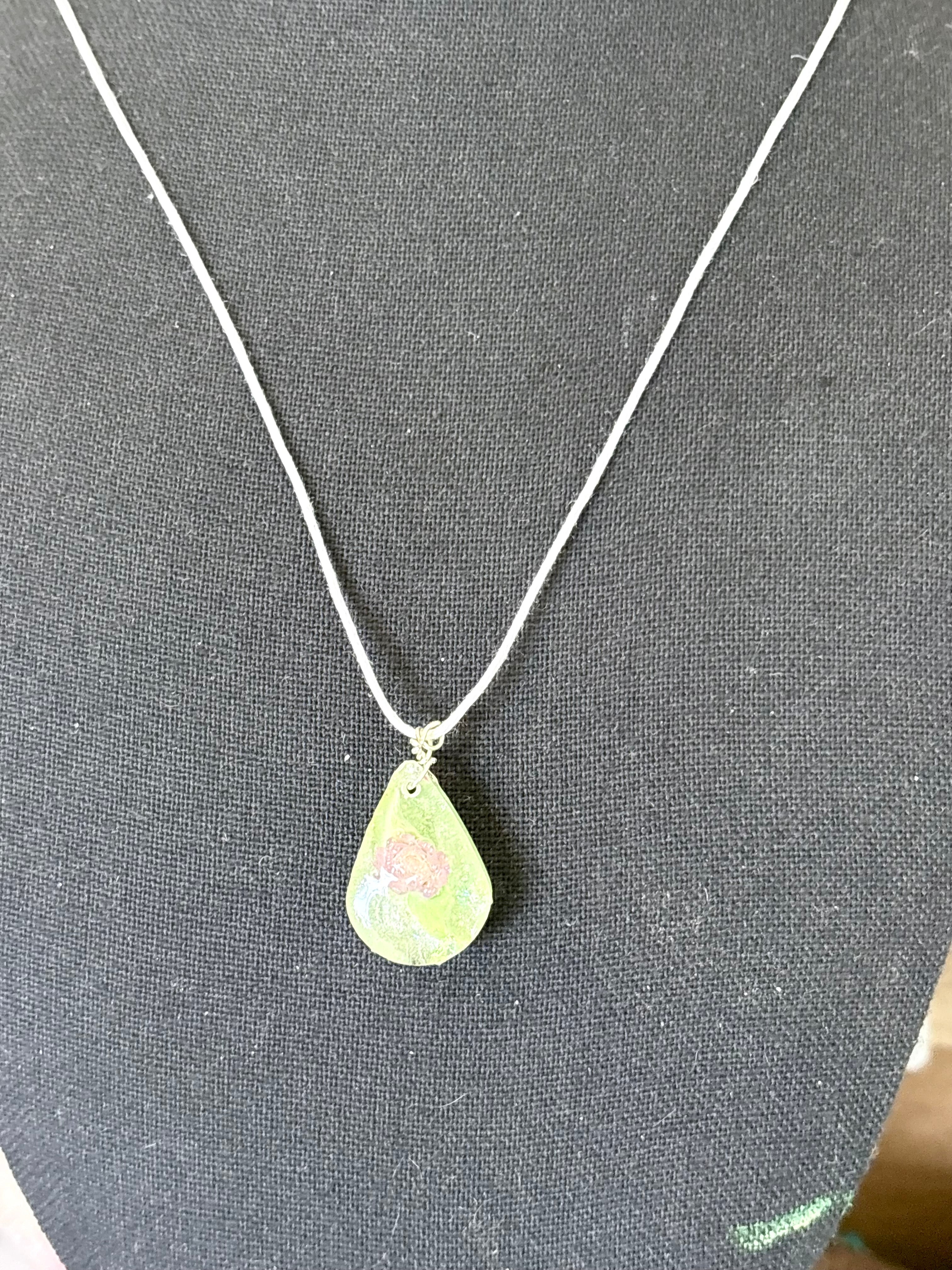 Flower in Green Necklace | Meadow Glow | Resin Botanical Pendant