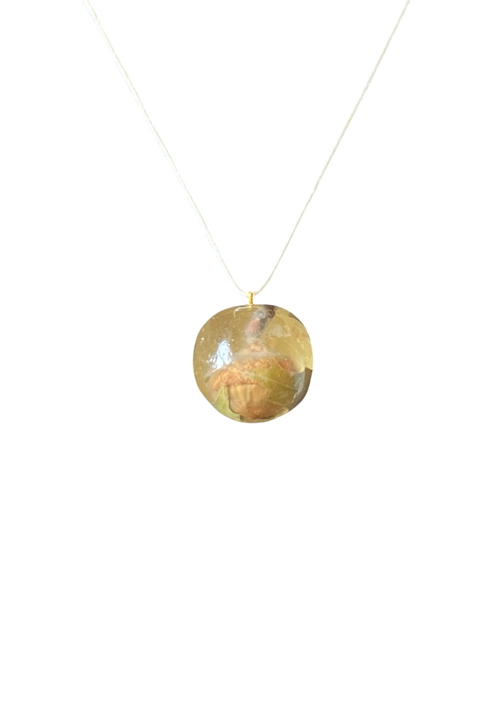 Acorn and Oak Leaf Pendant | Woodland Acorn in Resin Necklace