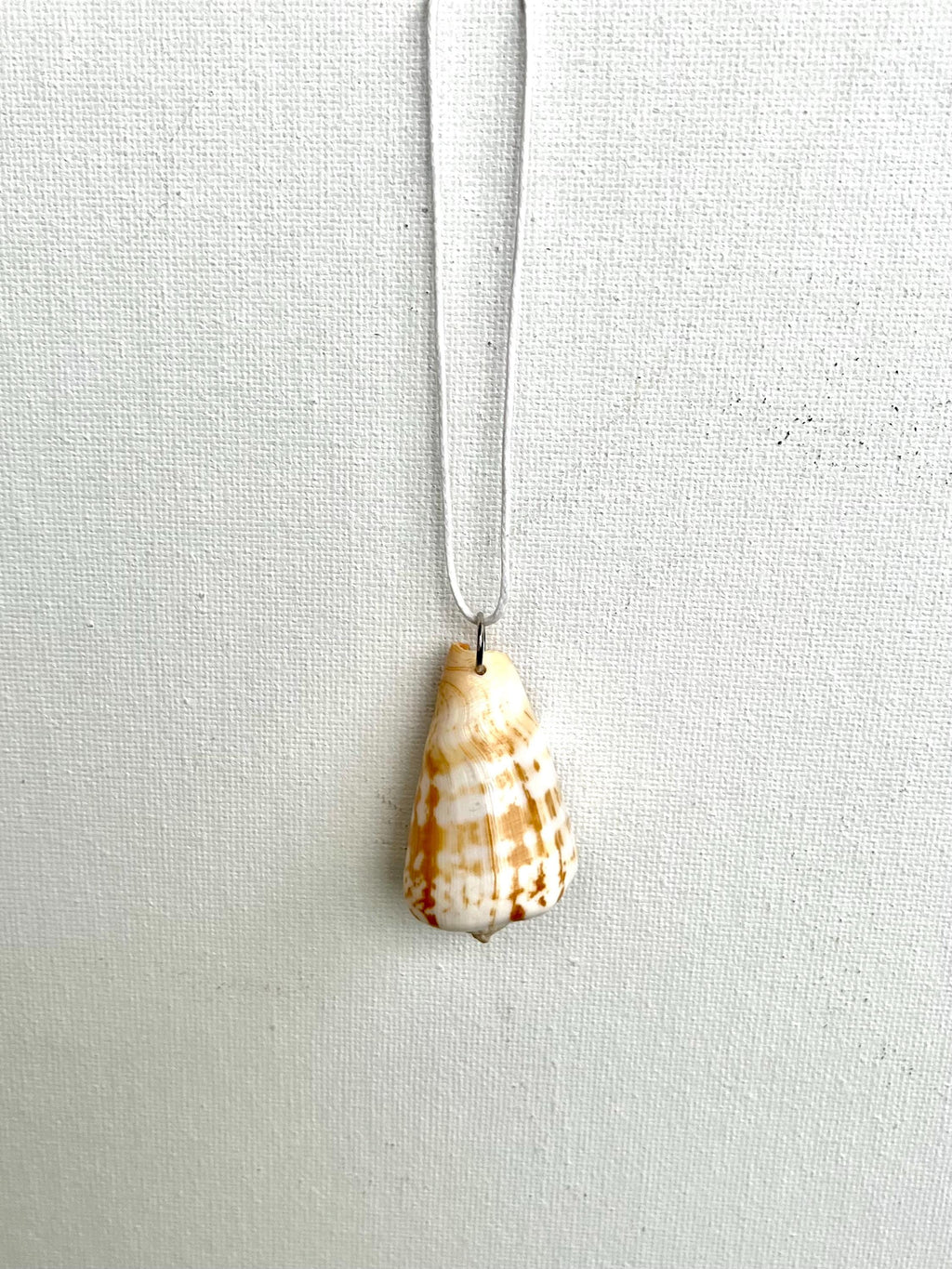 Alphabet Cone Shell Necklace | Orange and White Spotted Seashell Pendant