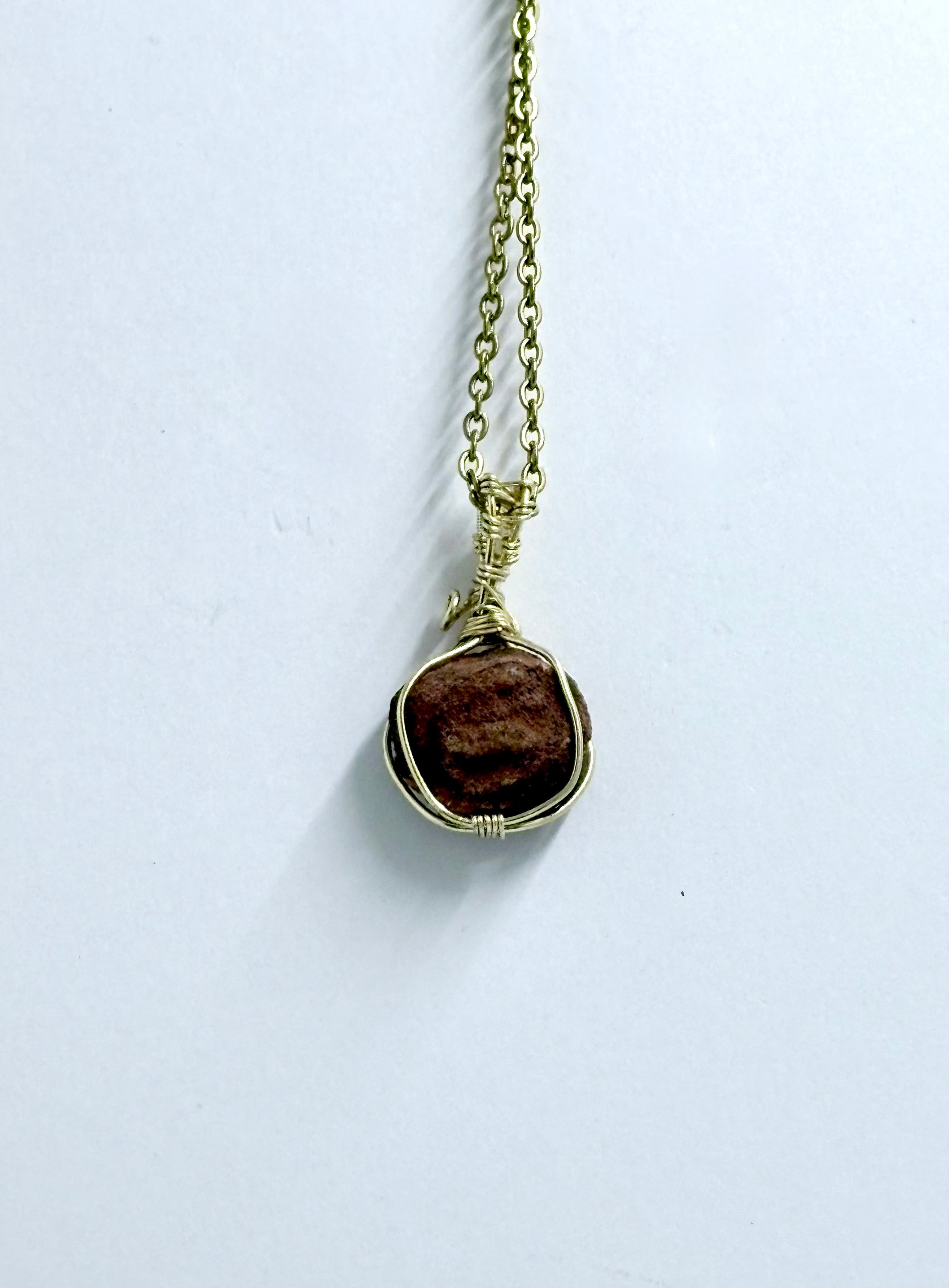 Rose Rock | Gold Wire Wrapped Necklace | Oklahoma Inspired Jewelry