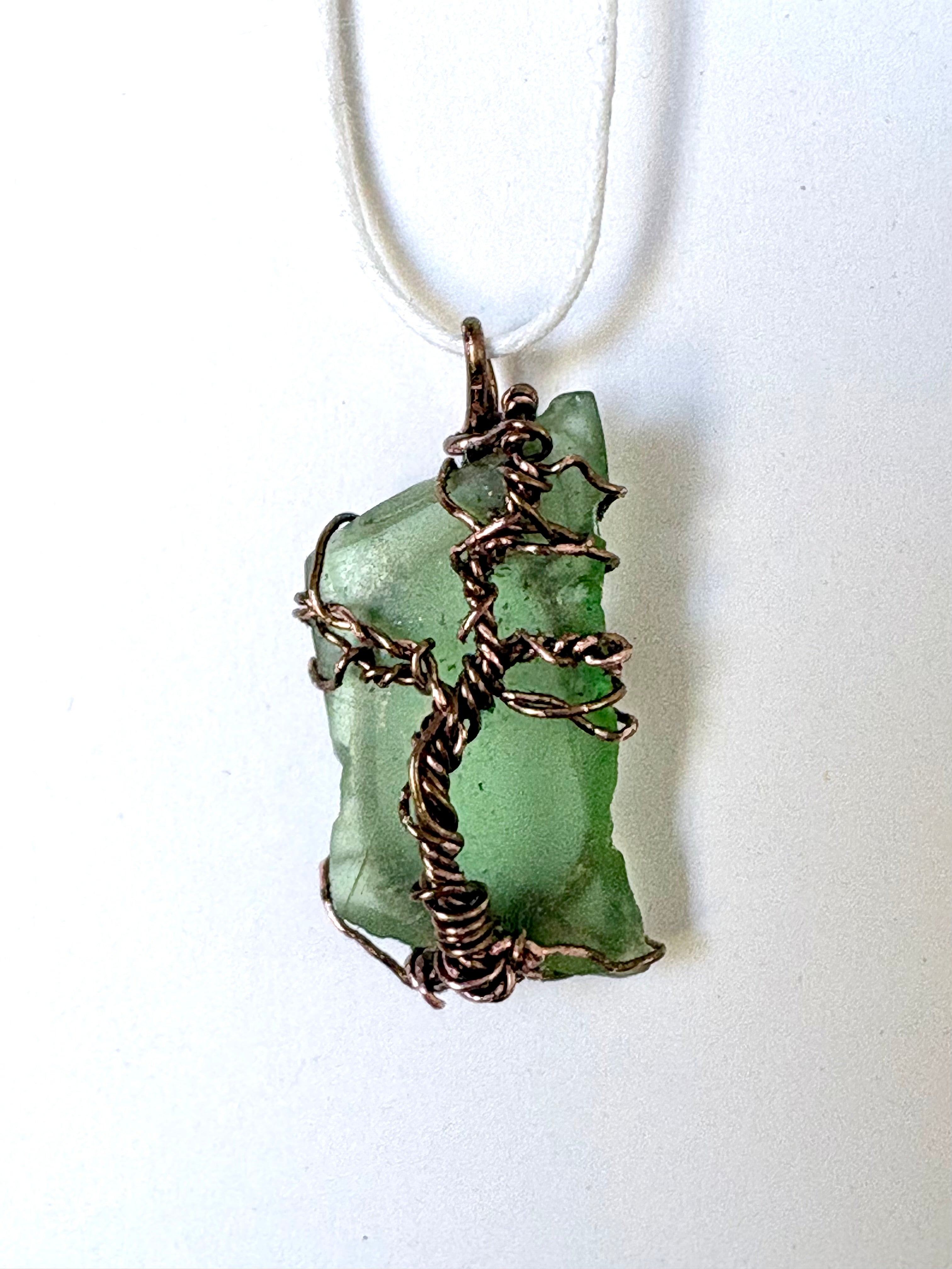 Where Roots Hold Strong | Tree of Life Beach Glass Necklace